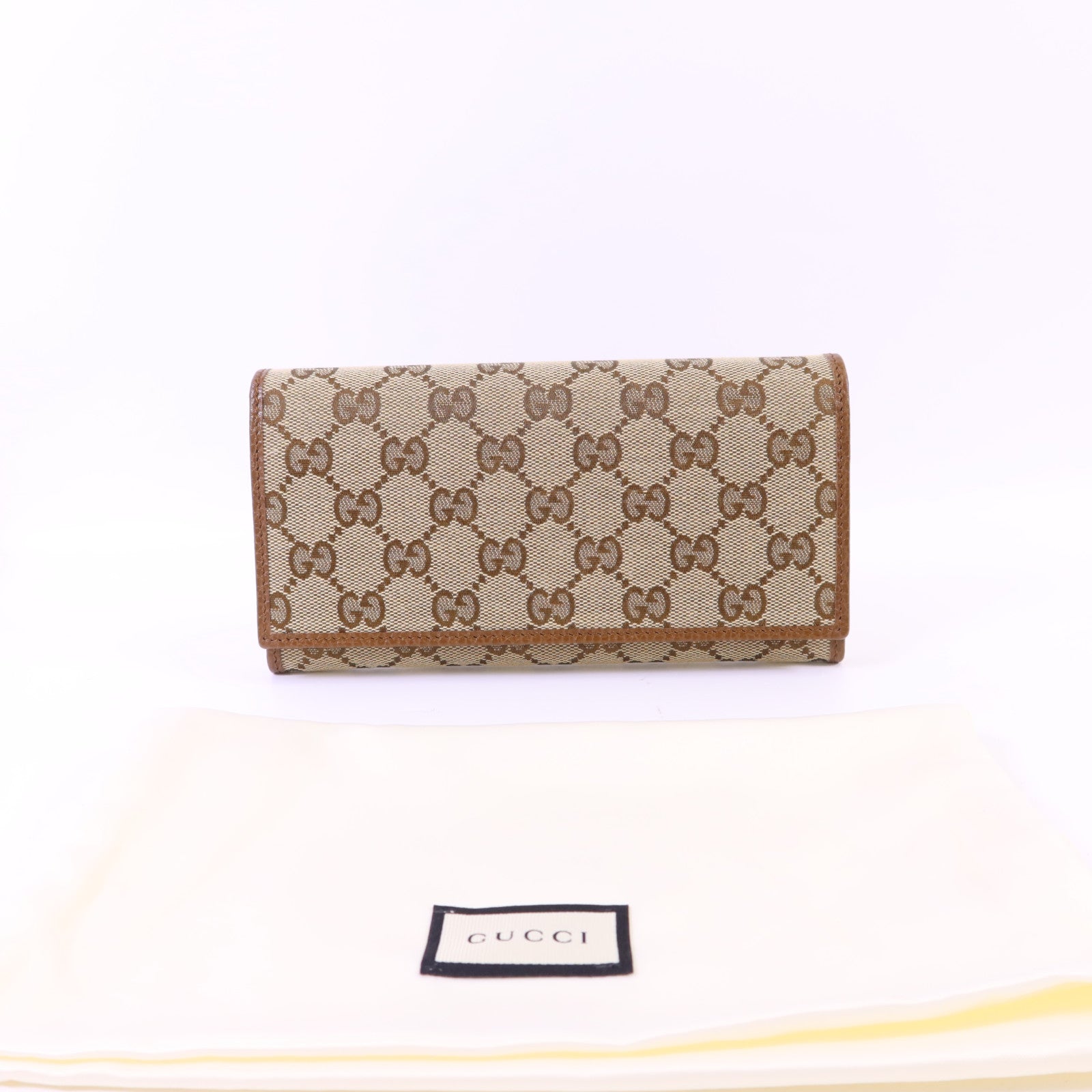 GUCCI 帆布Long Bifold Wallet金扣長錢包