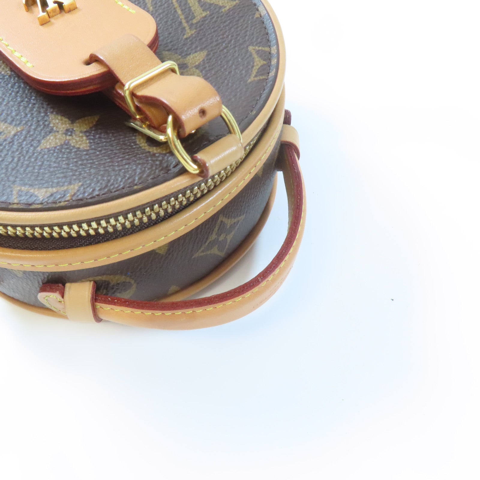 LOUIS VUITTON Monogram Mini Boite Chapeau金扣手挽肩背兩用袋棕色