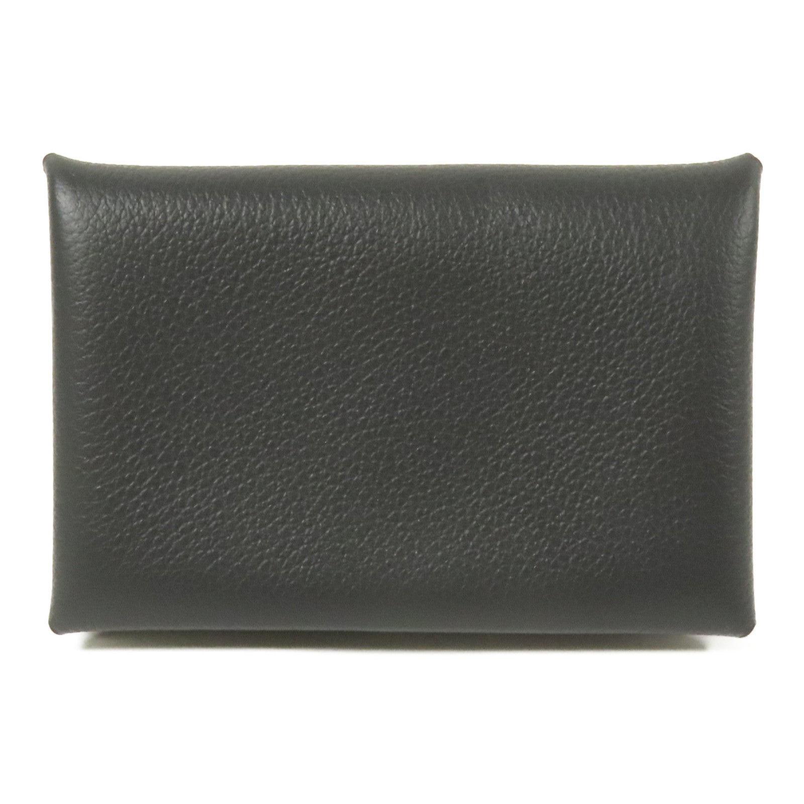HERMES Evercolor皮革Calvi Verso銀扣卡片套Ardoise