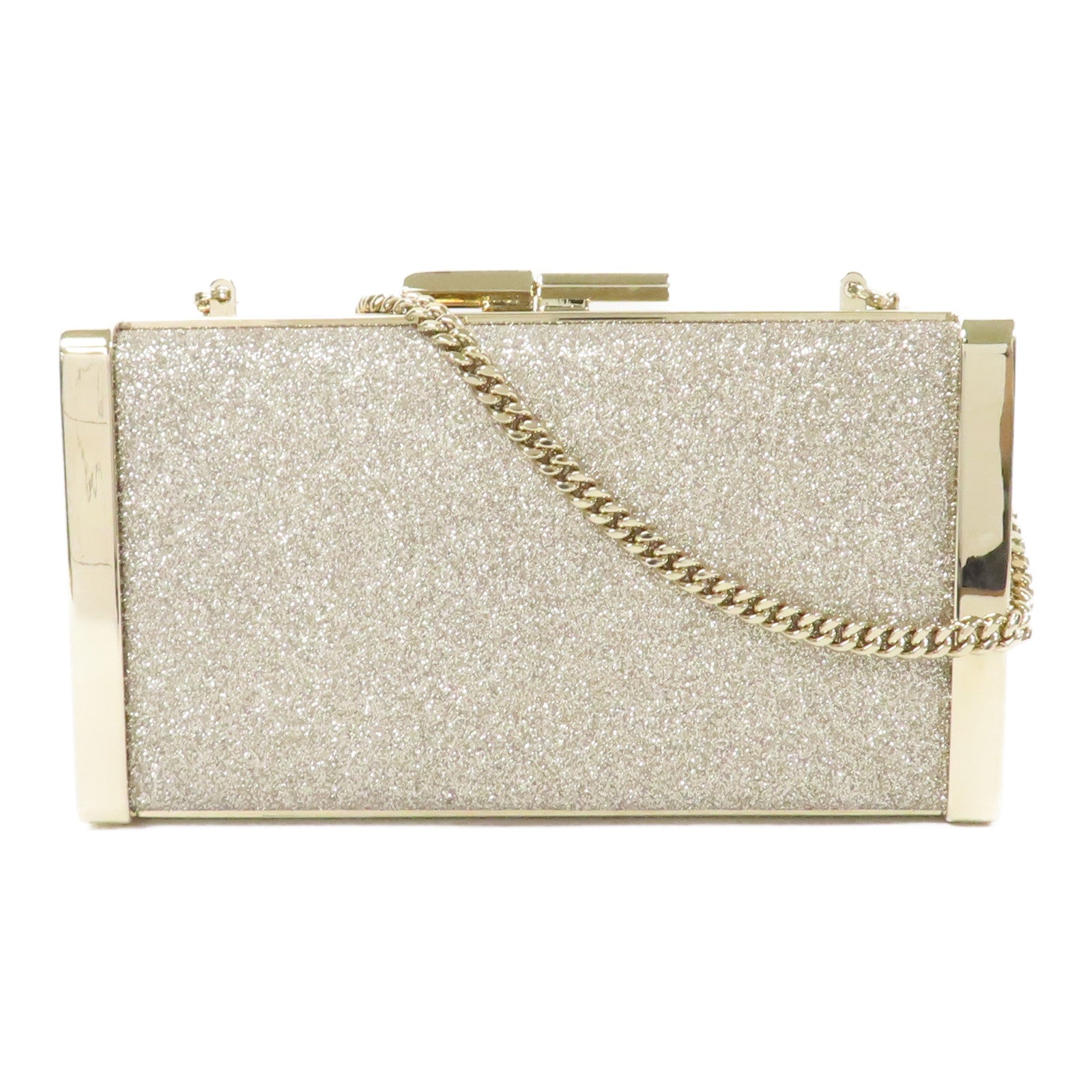 JIMMY CHOO 金屬/亮片Chain Shoulder Bag金扣鏈帶肩背袋金色