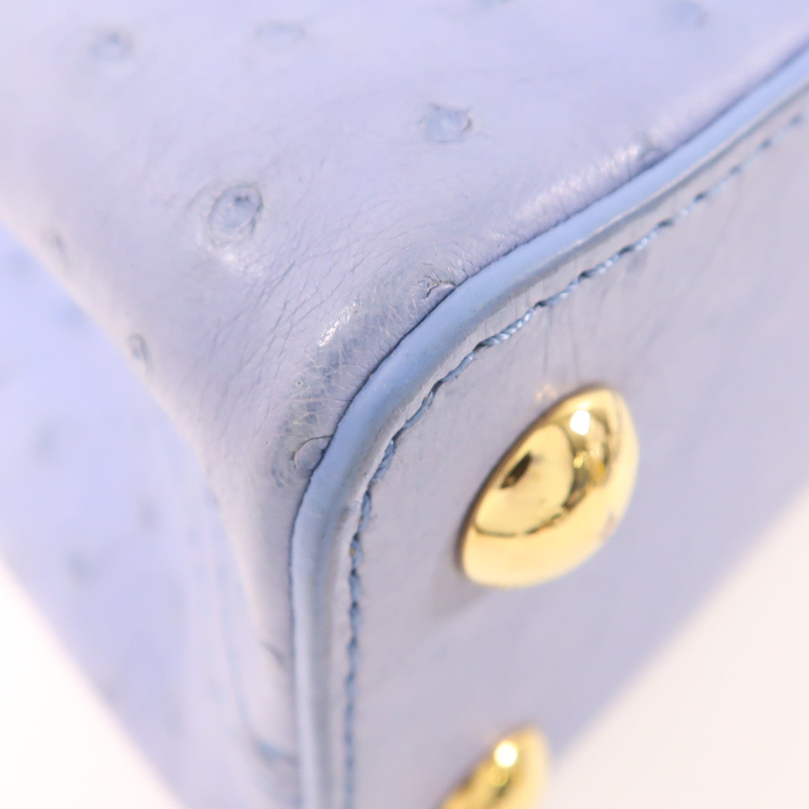 LOUIS VUITTON 鴕鳥皮革Capucines BB金扣手挽肩背兩用袋