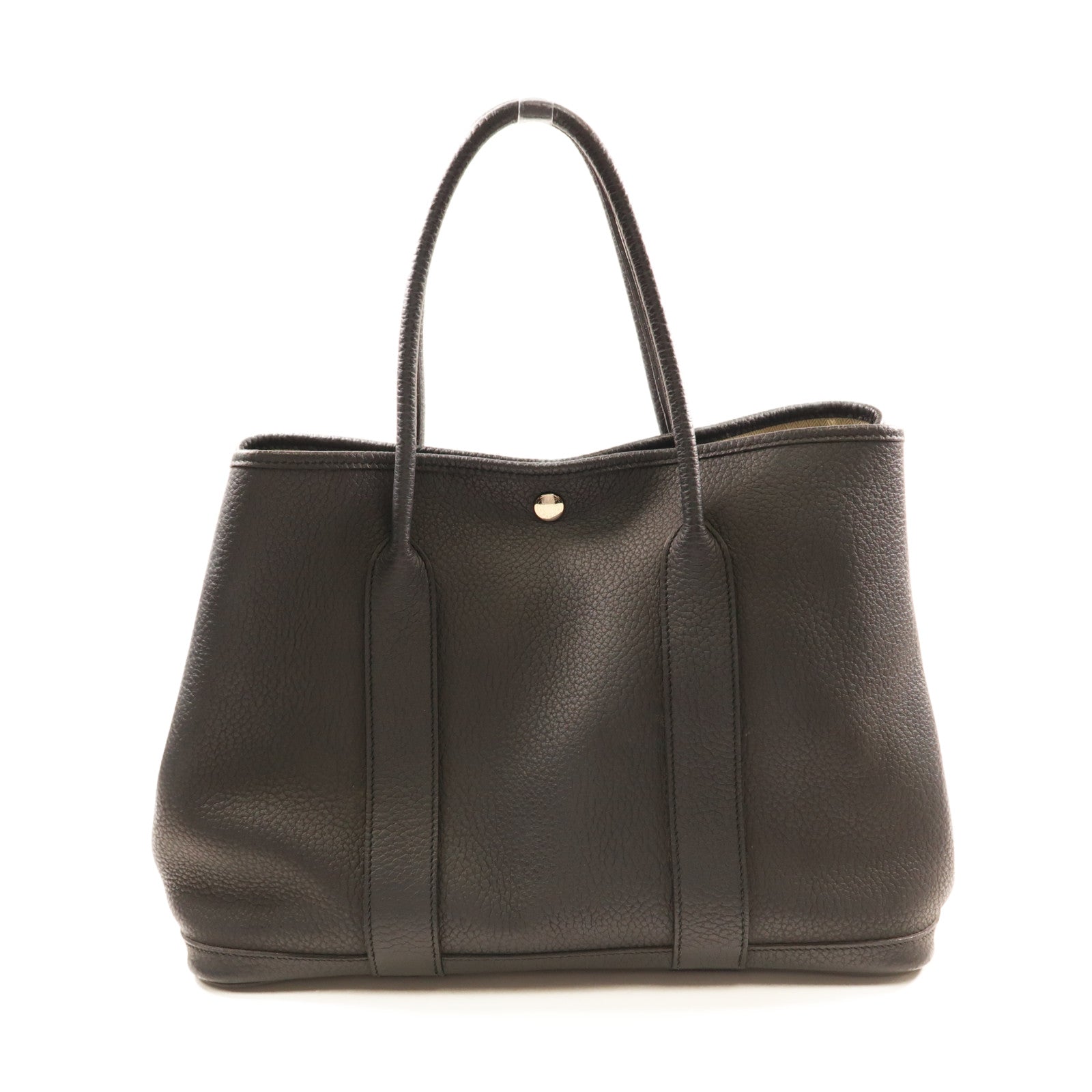 HERMES Negonda皮革Garden Party PM銀扣手挽袋Bleu Indigo靛藍色