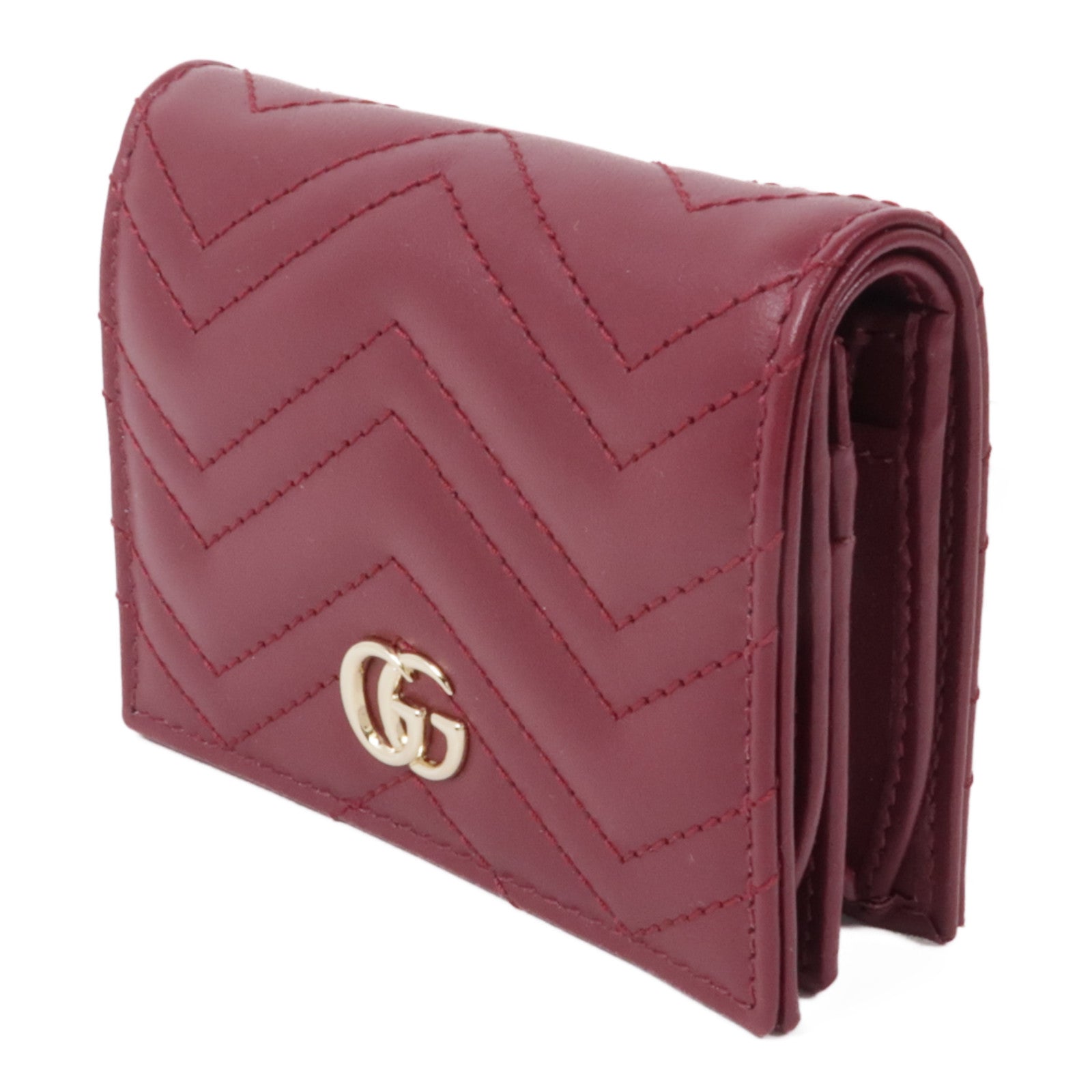 GUCCI 皮革GG Marmont Wallet金扣錢包