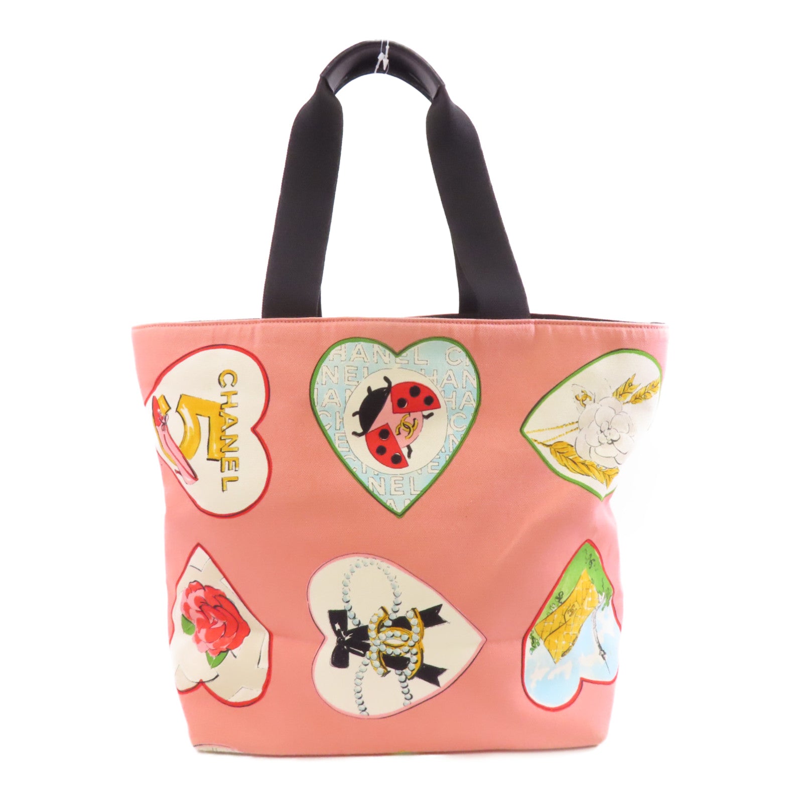 CHANEL 【激減優惠】帆布Tote Bag銀扣手挽袋粉紅色