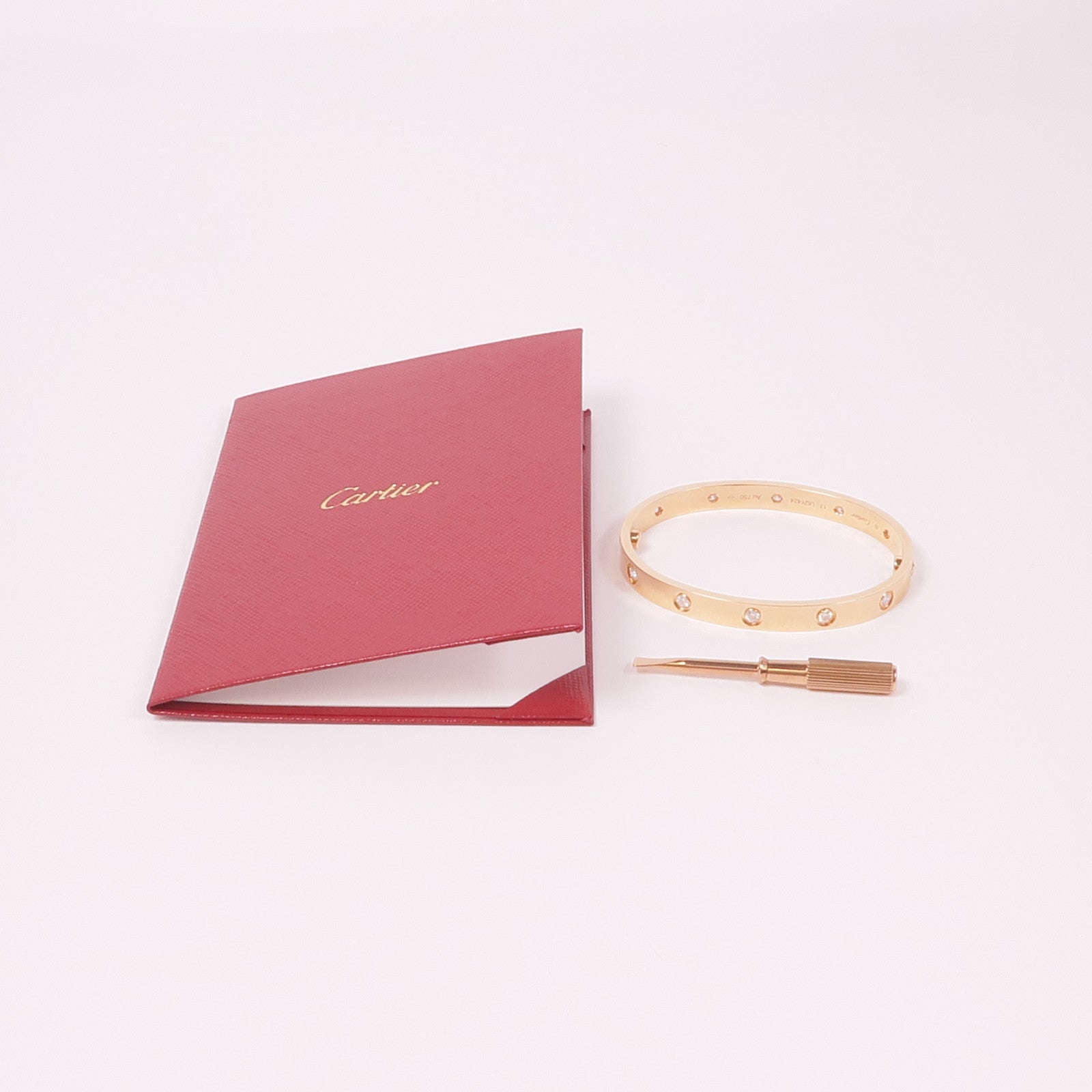 CARTIER 18K玫瑰金10 Diamond Love Bracelet手鐲Cartier#17