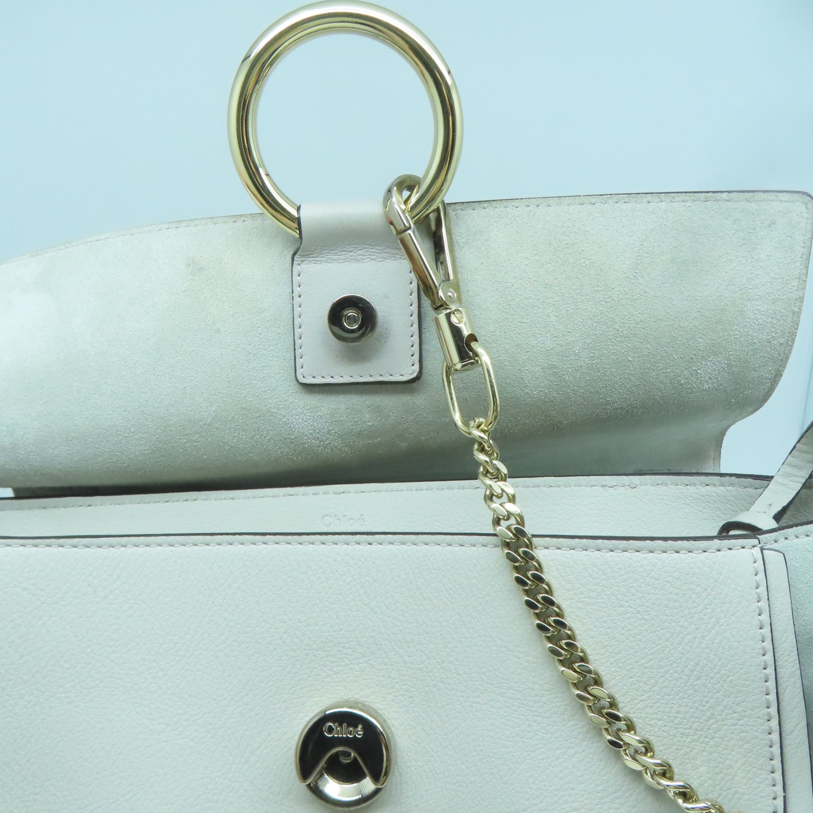 Chloe 【激減優惠】牛皮皮革2 Way Shoulder金扣手挽肩背兩用袋灰色