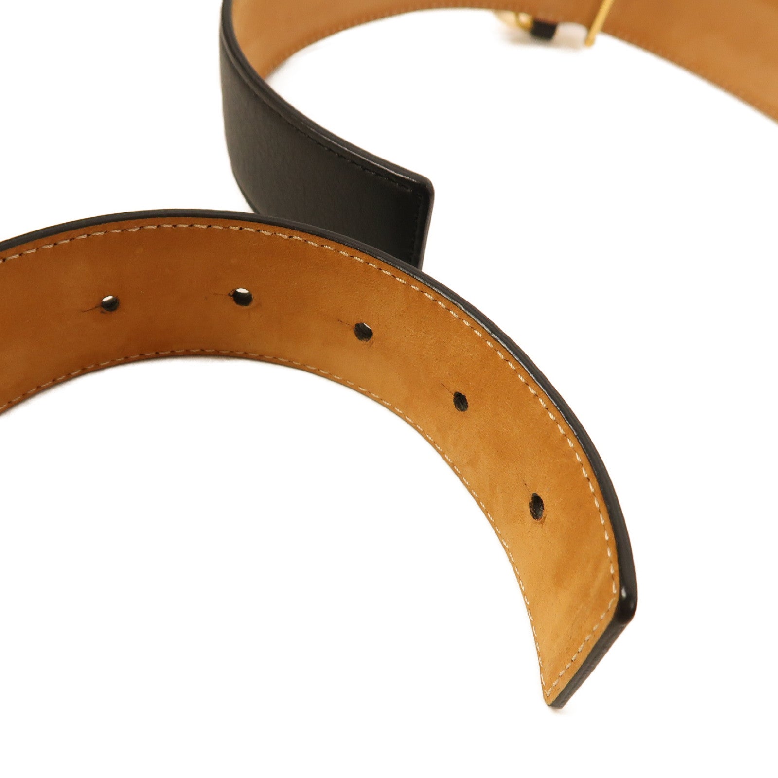 BURBERRY 牛皮皮革Belt 100cm金扣皮帶黑色