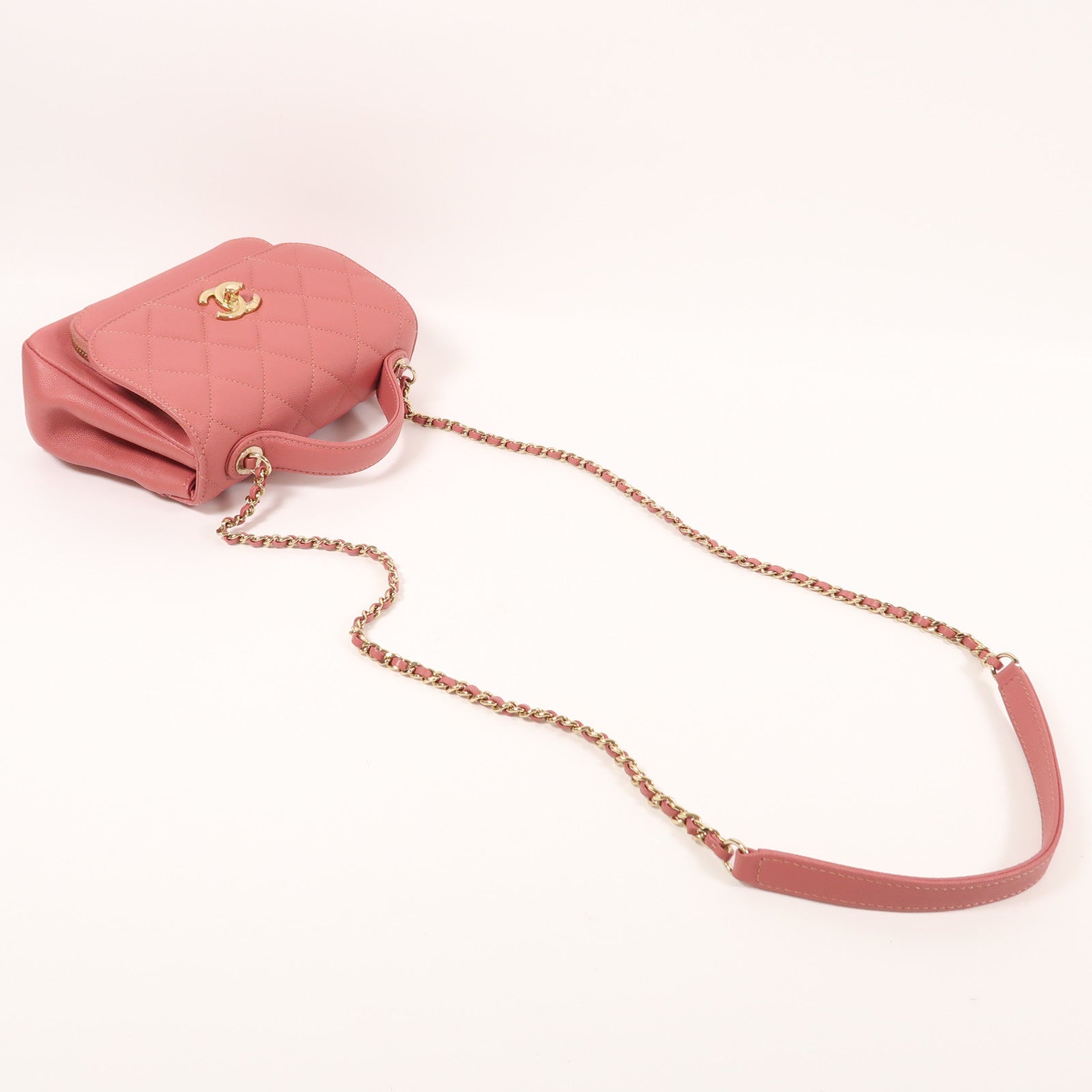 CHANEL 牛皮皮革Affinity Bag金扣手挽肩背兩用袋