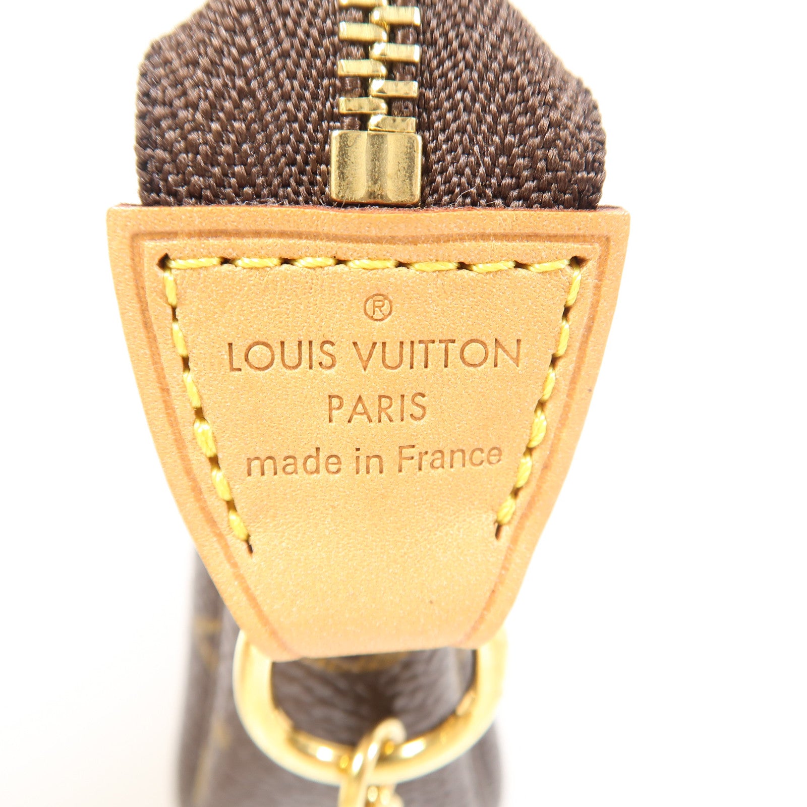 LOUIS VUITTON Monogram Mini Pochette Accessoires金扣手挽袋啡色