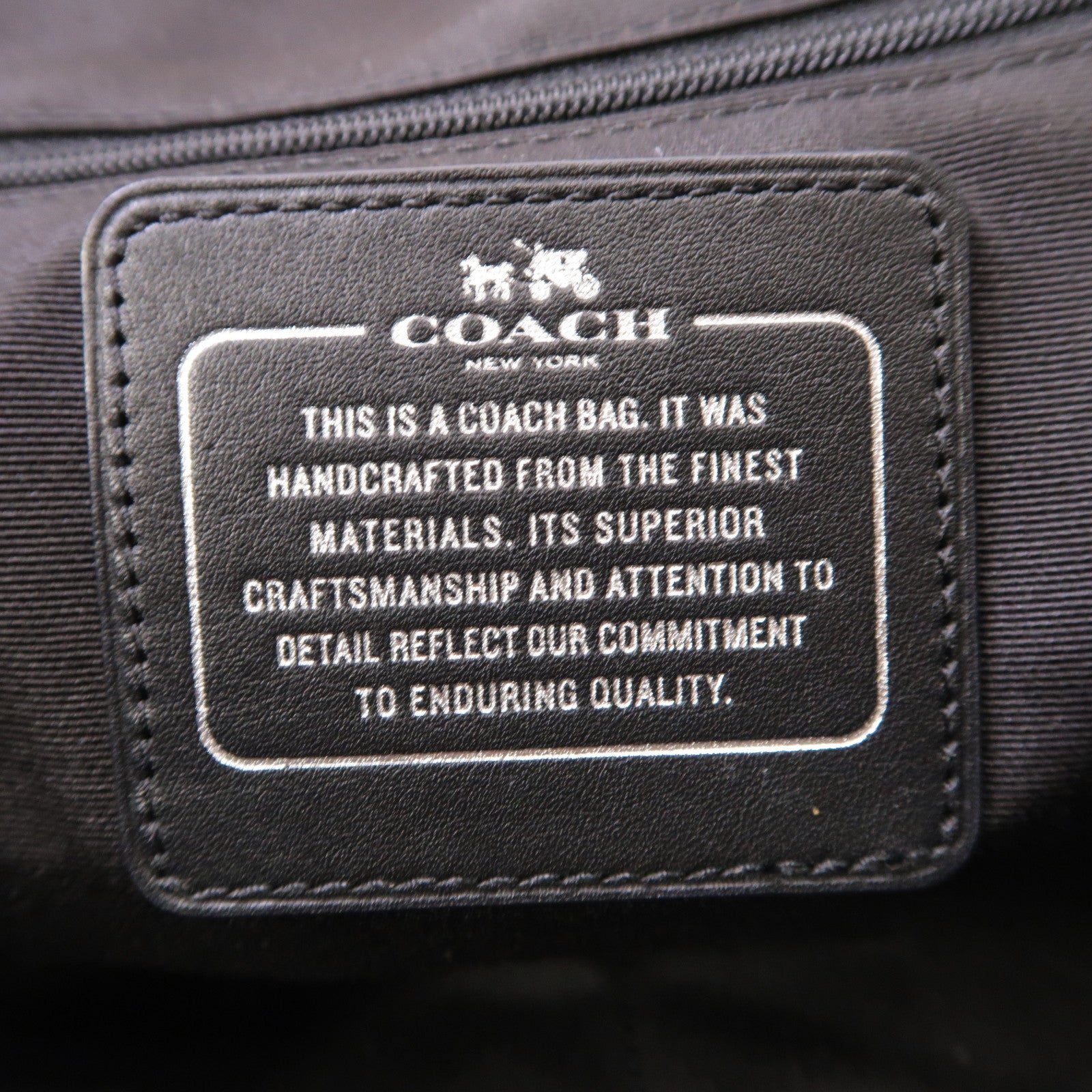COACH 皮革Tote Bag銀扣手挽袋藍色