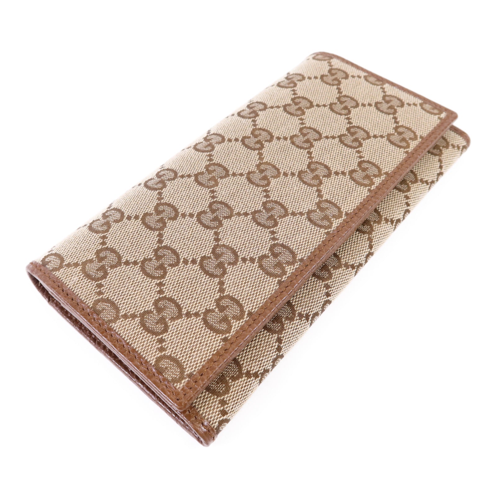 GUCCI 帆布Long Bifold Wallet金扣長錢包