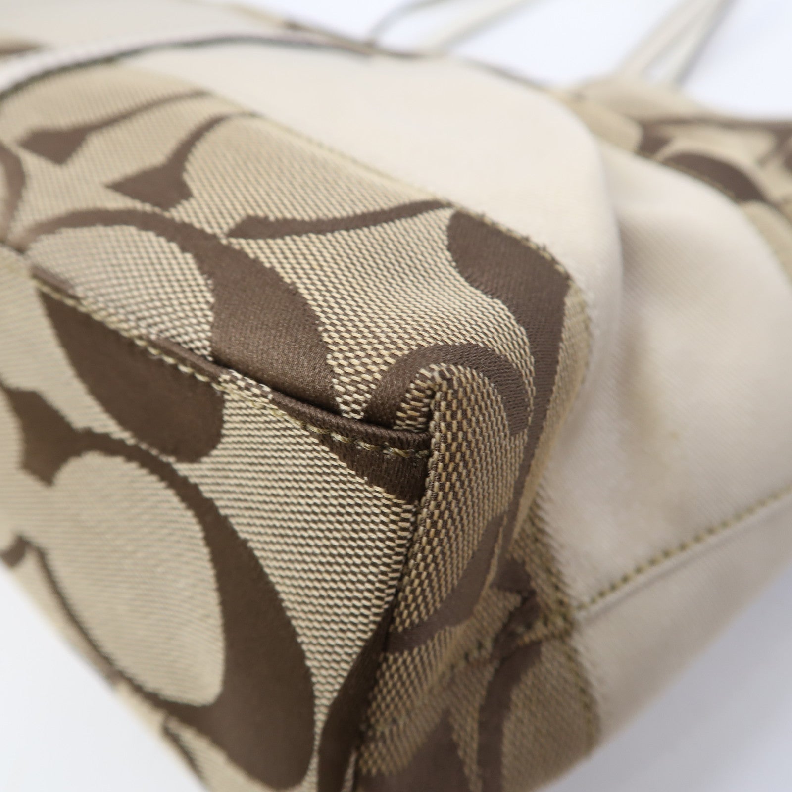 COACH 帆布Tote Bag金扣肩背袋啡色