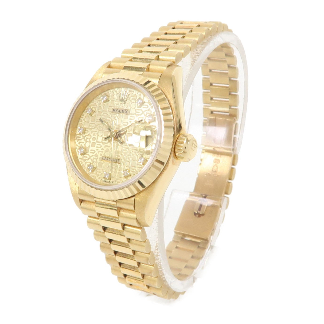 ROLEX Datejust 18K黃金手錶自動機芯金色