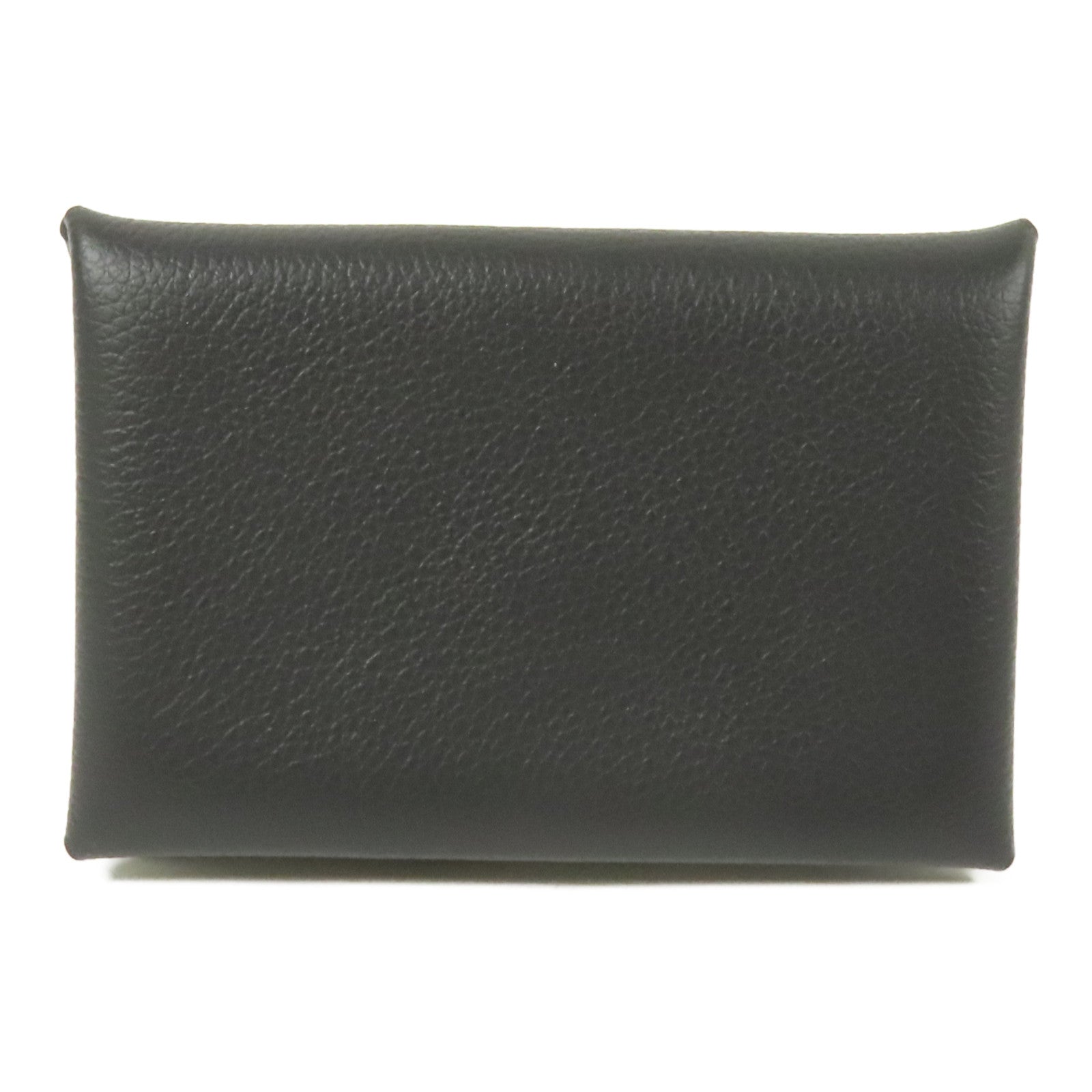 HERMES Evercolor皮革Calvi Verso銀扣卡片套Ardoise