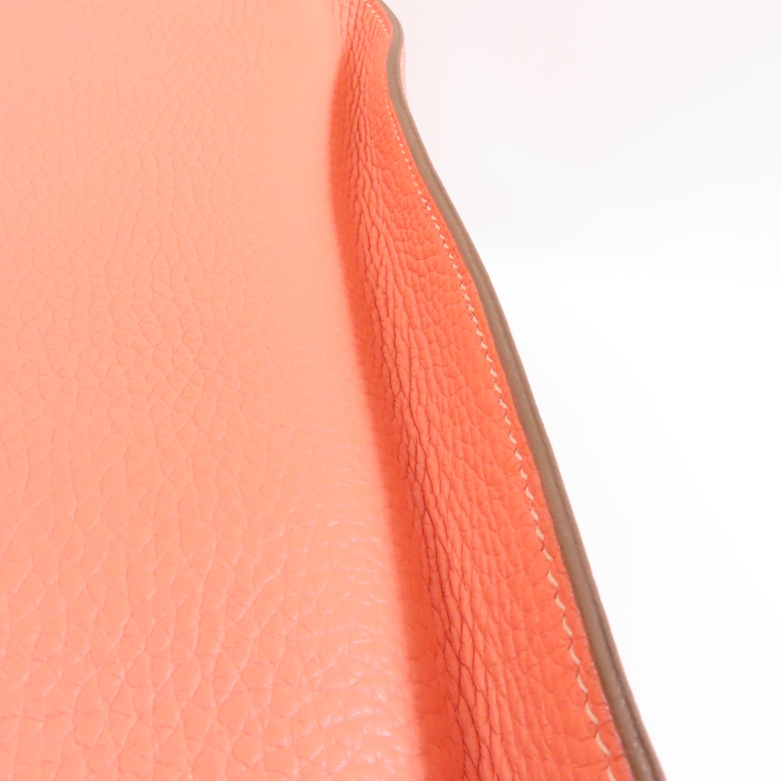 HERMES Clemence皮革Jypsiere 34銀扣肩背袋Crevette/粉紅色