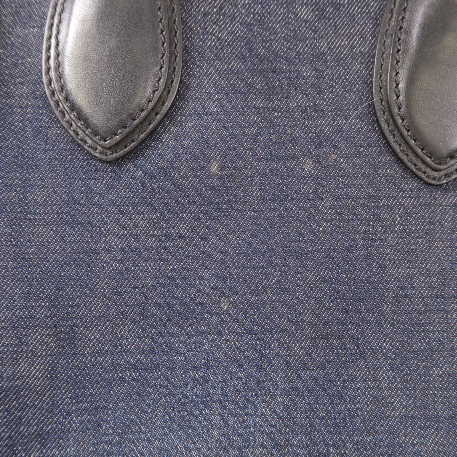 CELINE GHW Tote Bag Denim/Leather Navy