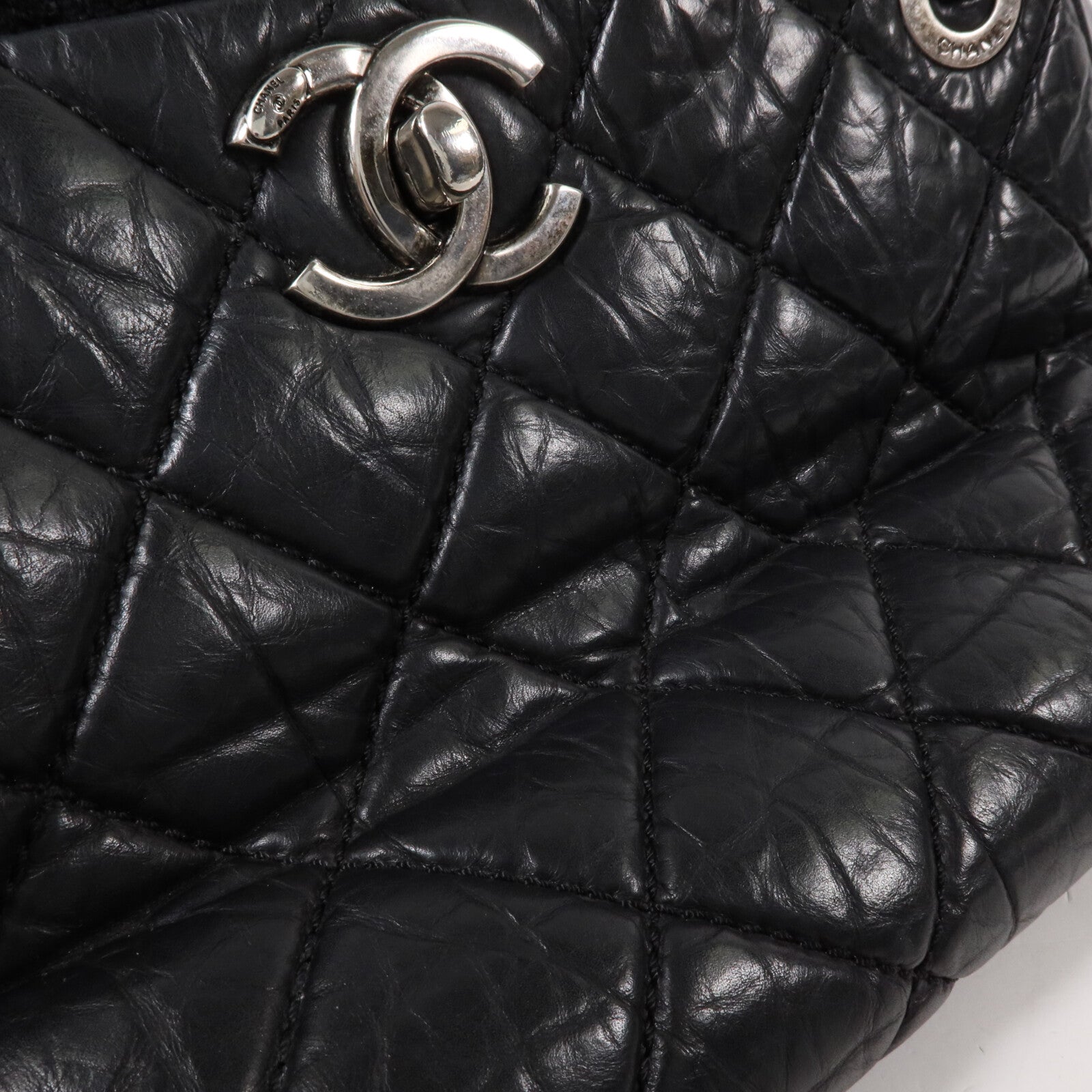 CHANEL 牛皮皮革/Tweed Chain Shoulder鏈帶肩背袋