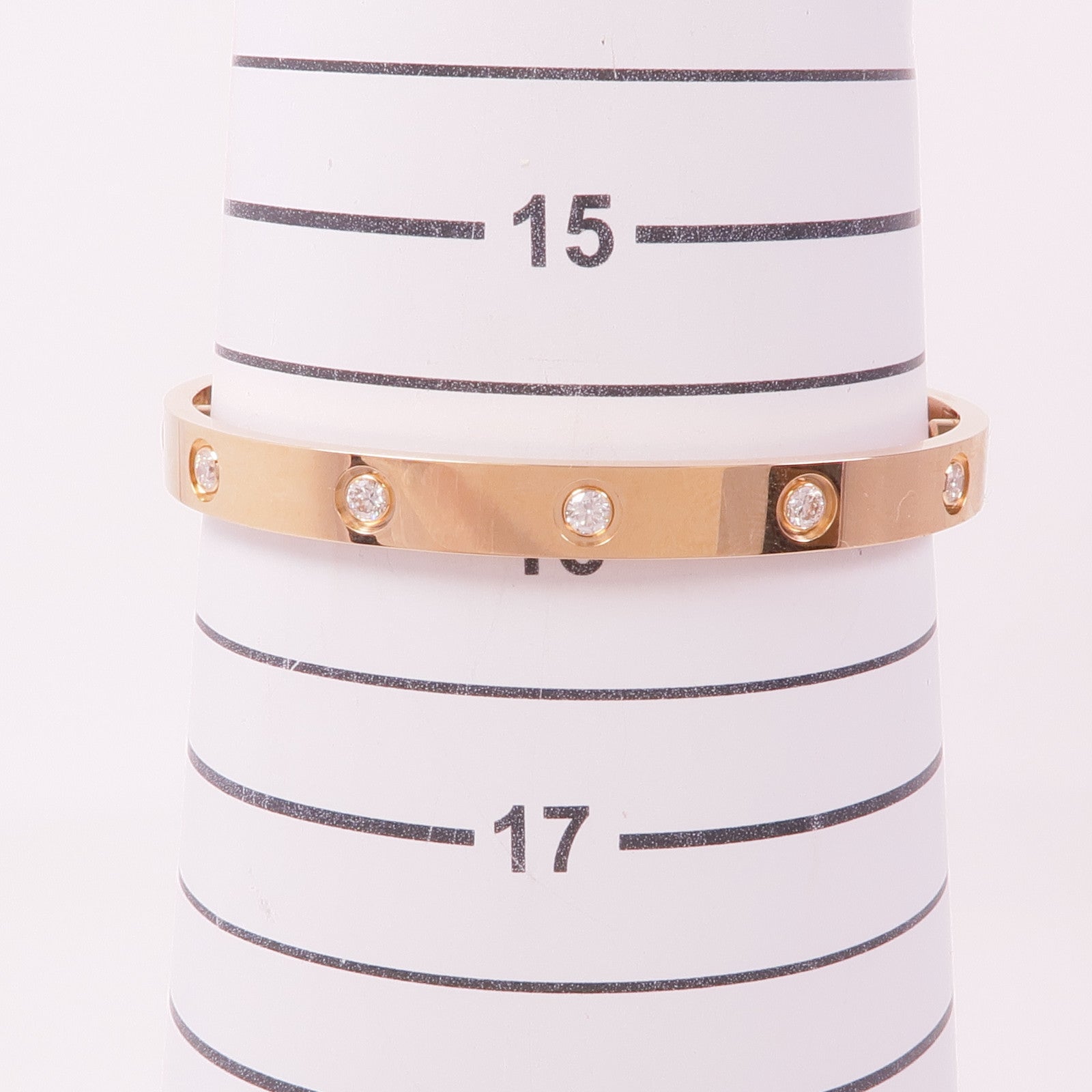 CARTIER 18K玫瑰金10 Diamond Love Bracelet手鐲Cartier#17