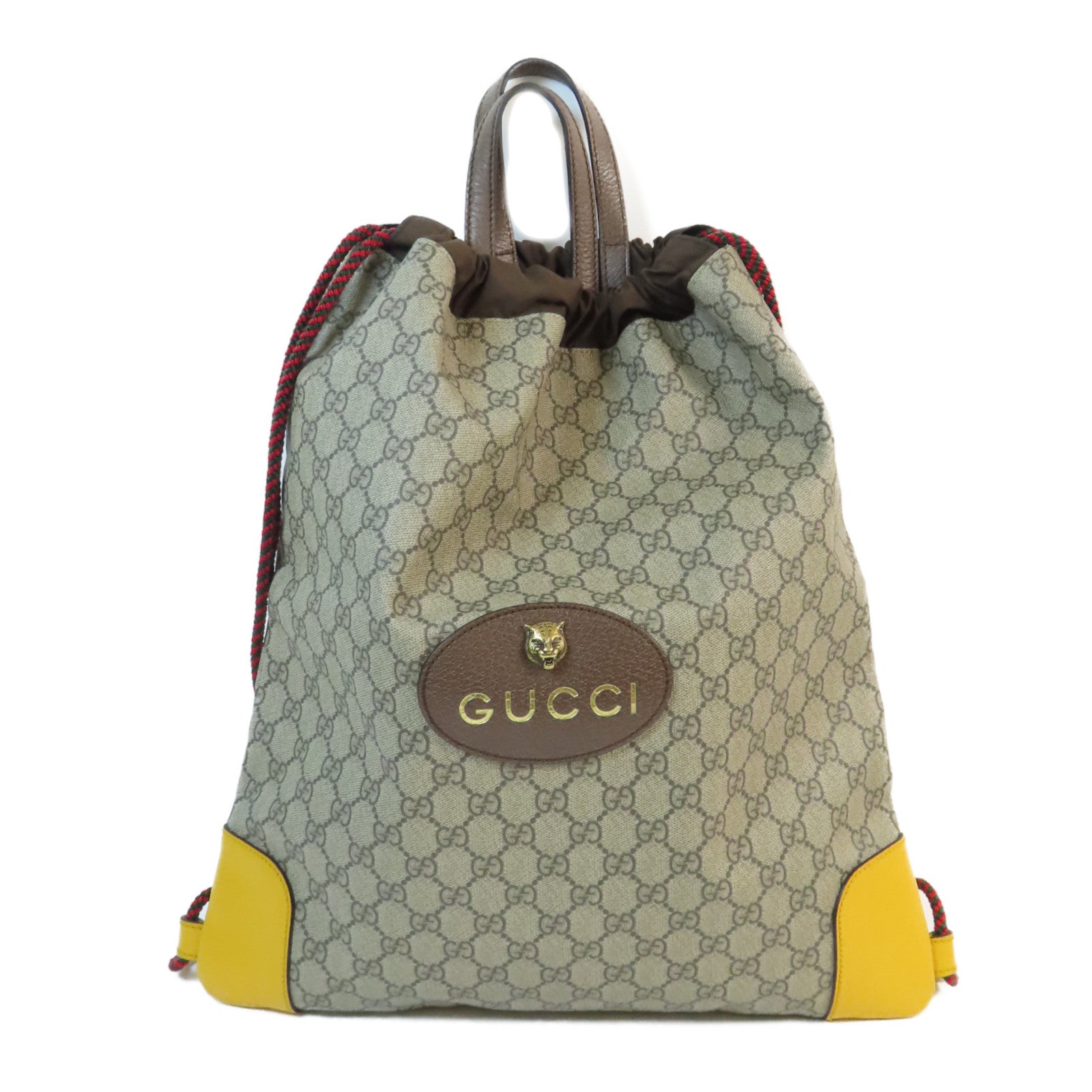 GUCCI 塗層帆布Backpack金扣背包