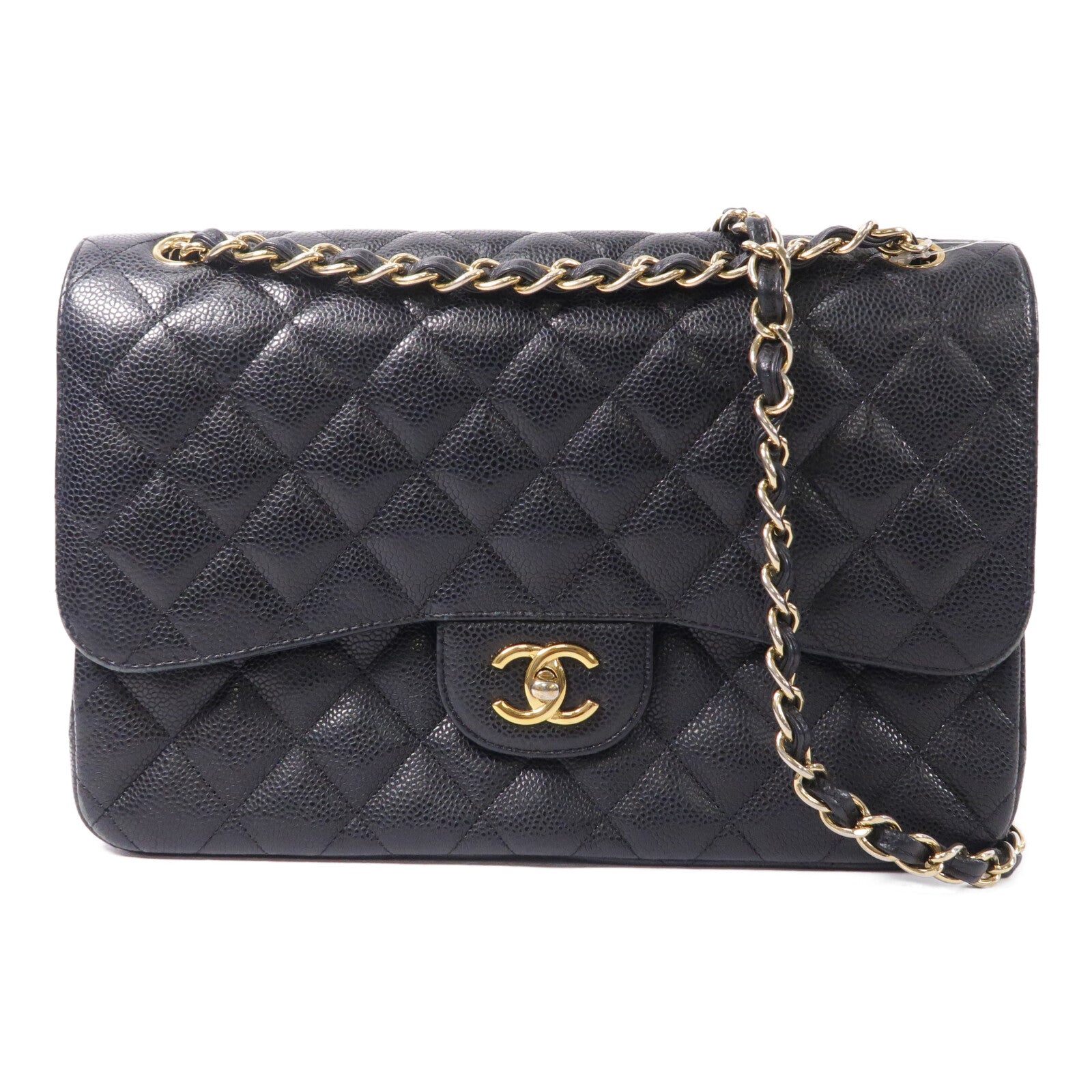 CHANEL 牛皮皮革Large Classic鏈帶肩背袋