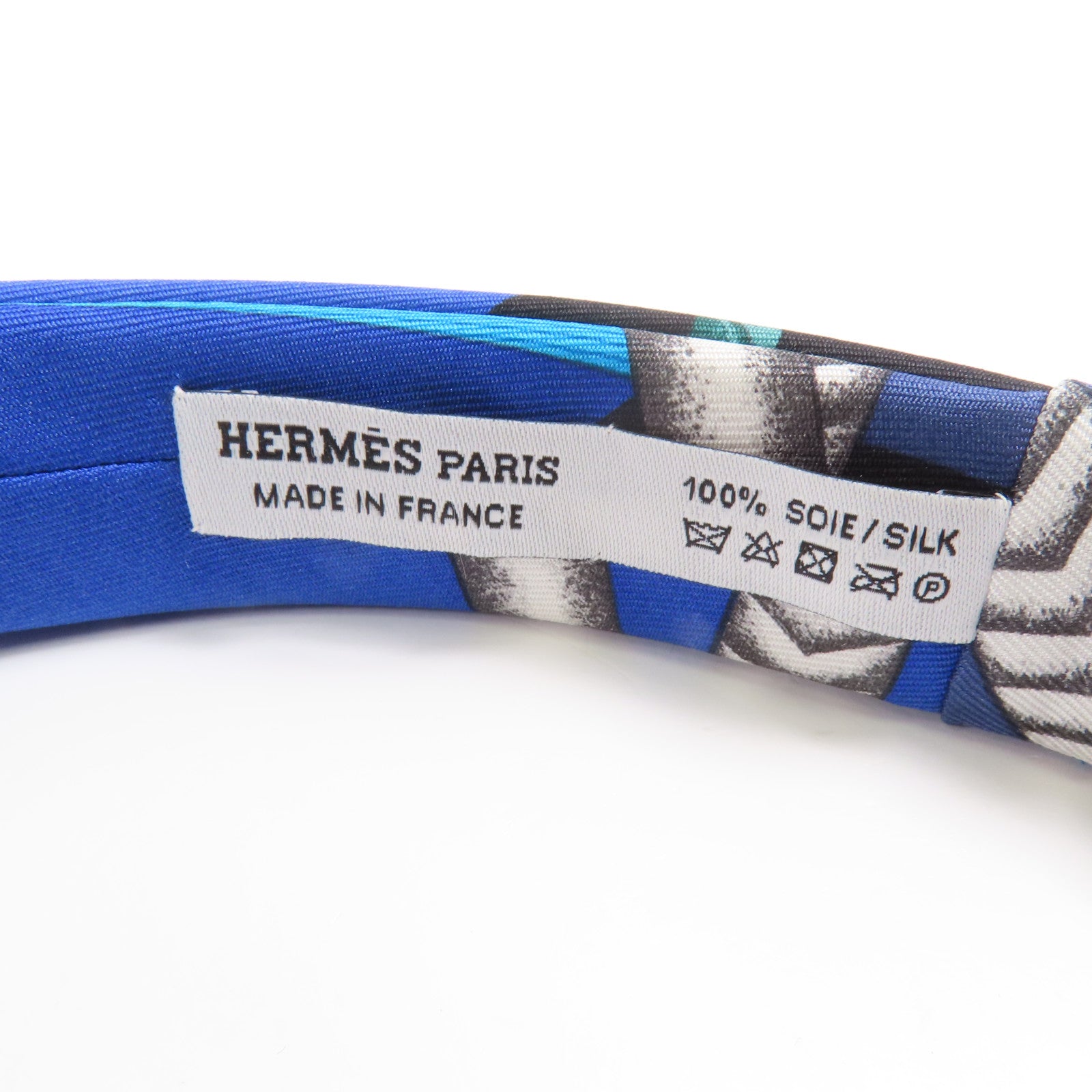 HERMES 絲質Hair Band頭箍Blue