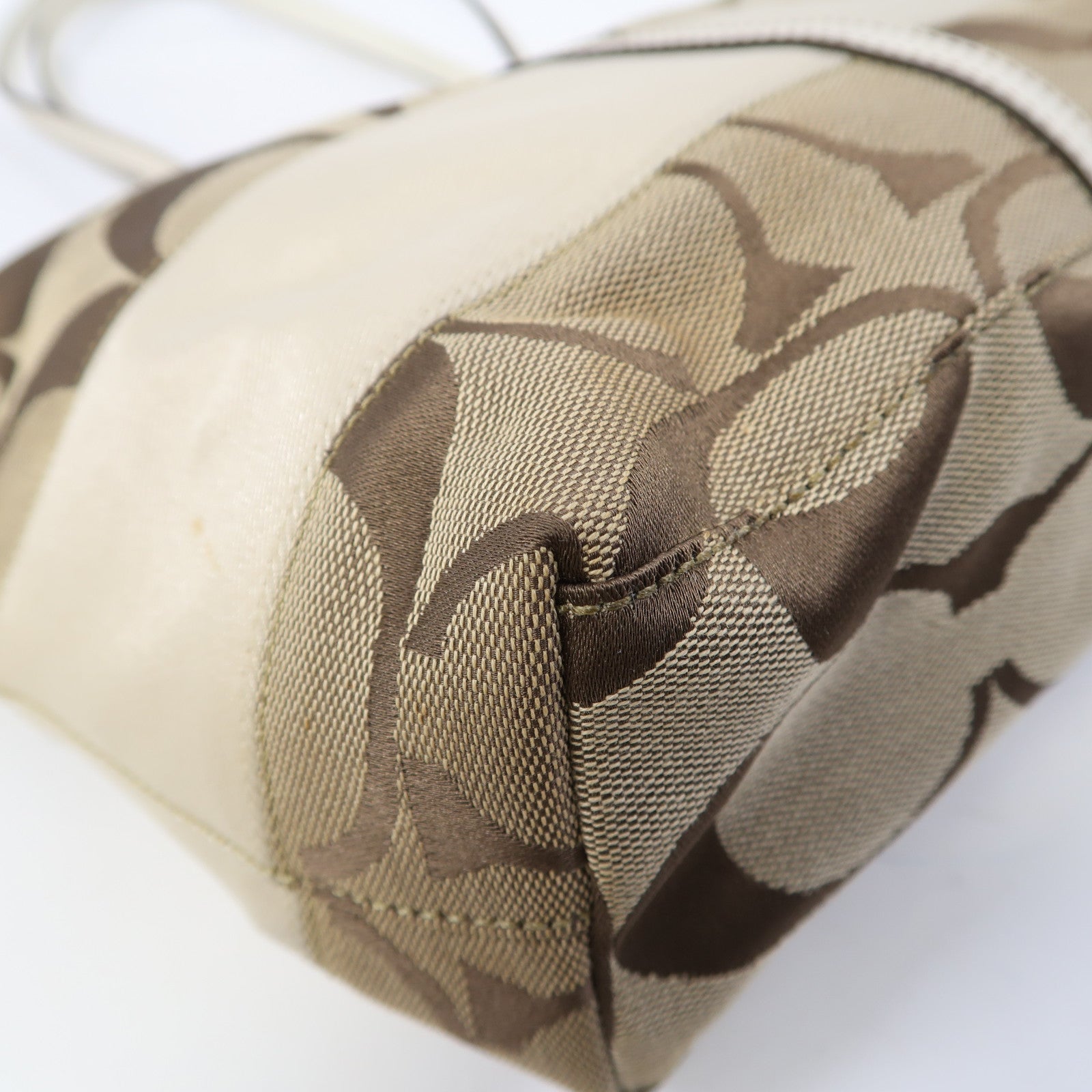 COACH 帆布Tote Bag金扣肩背袋啡色