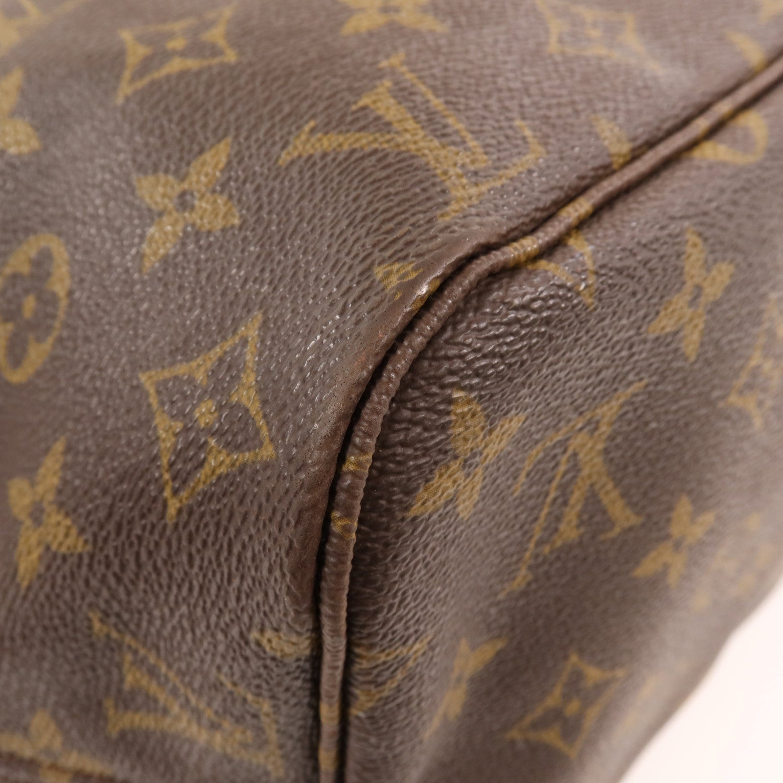 LOUIS VUITTON Monogram Neverfull MM金扣手挽袋