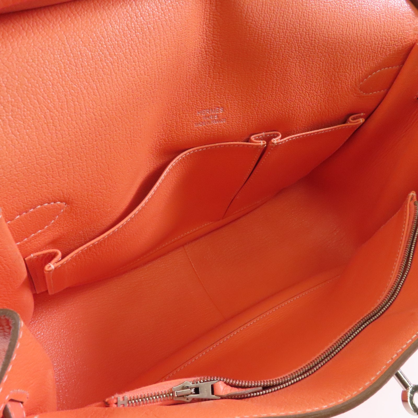 HERMES Clemence皮革Jypsiere 34銀扣肩背袋Crevette/粉紅色