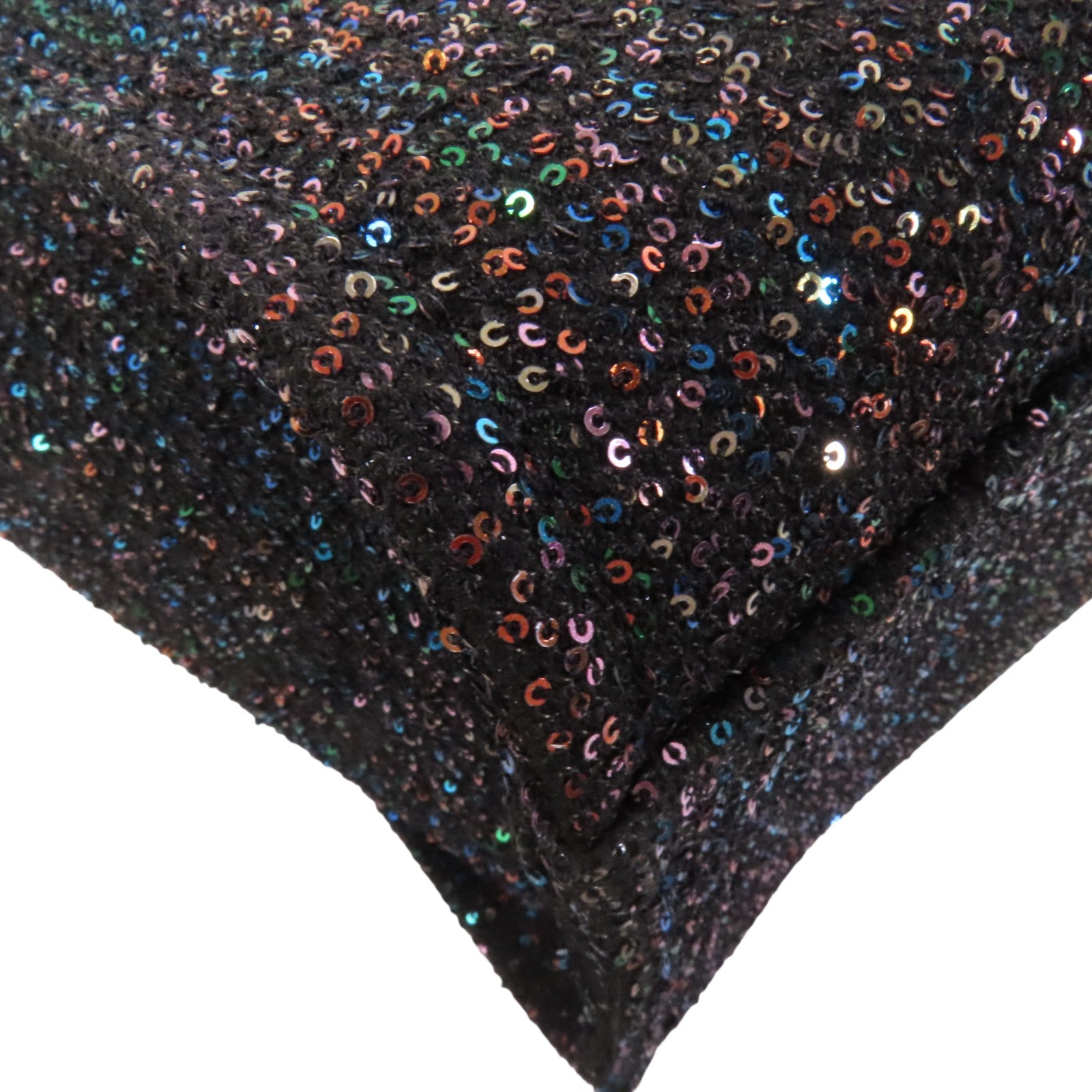 CHANEL 帆布/亮片Deauville Tote銀扣鏈帶手挽肩背兩用袋