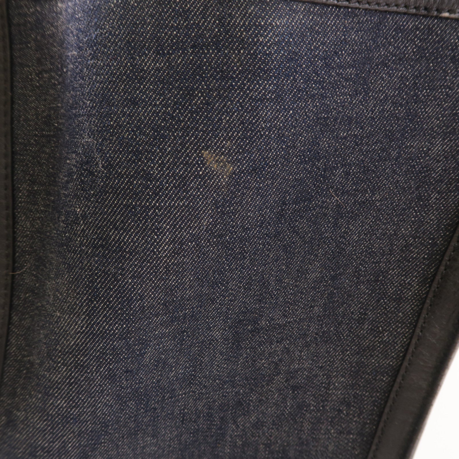 CELINE GHW Tote Bag Denim/Leather Navy