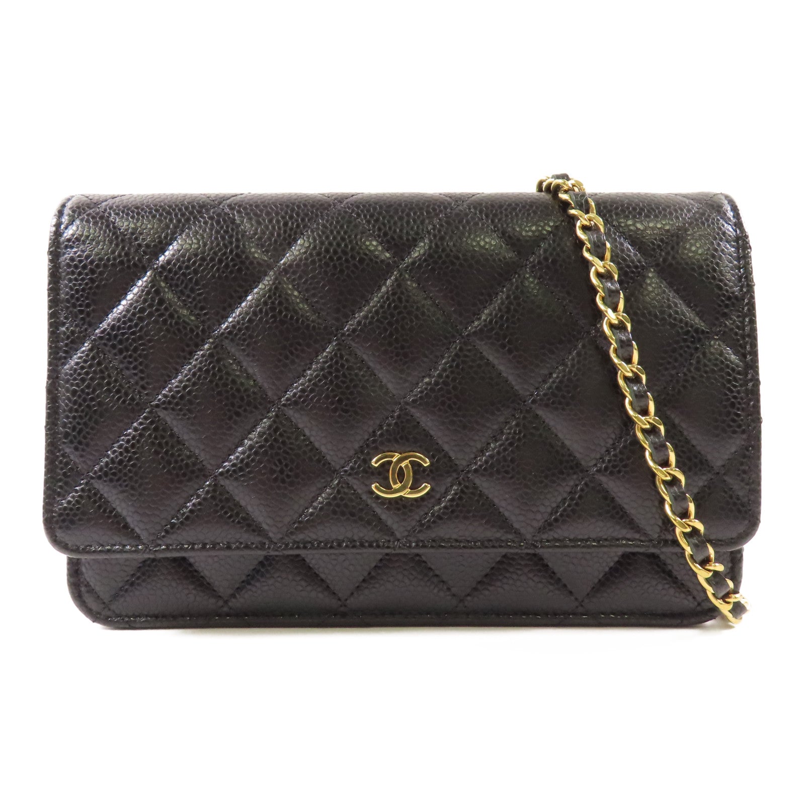 CHANEL 牛皮皮革WOC Wallet On Chain金扣鏈帶肩背袋