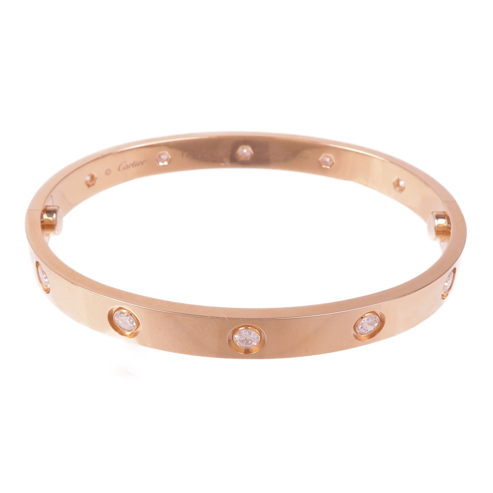 CARTIER 18K玫瑰金10 Diamond Love Bracelet手鐲Cartier#17