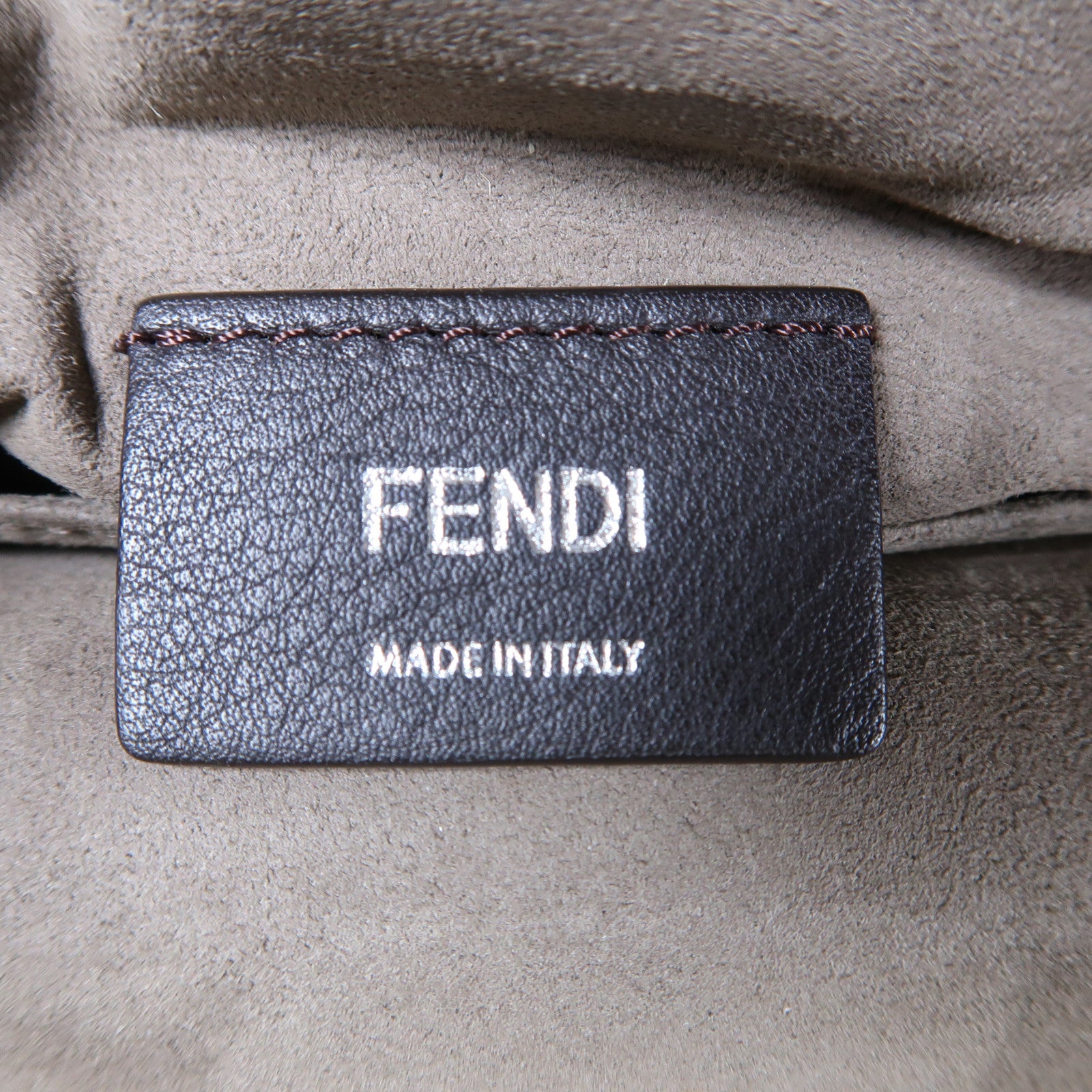 FENDI 【激減優惠】牛皮皮革2 Way Shoulder銀扣手挽肩背兩用袋灰色