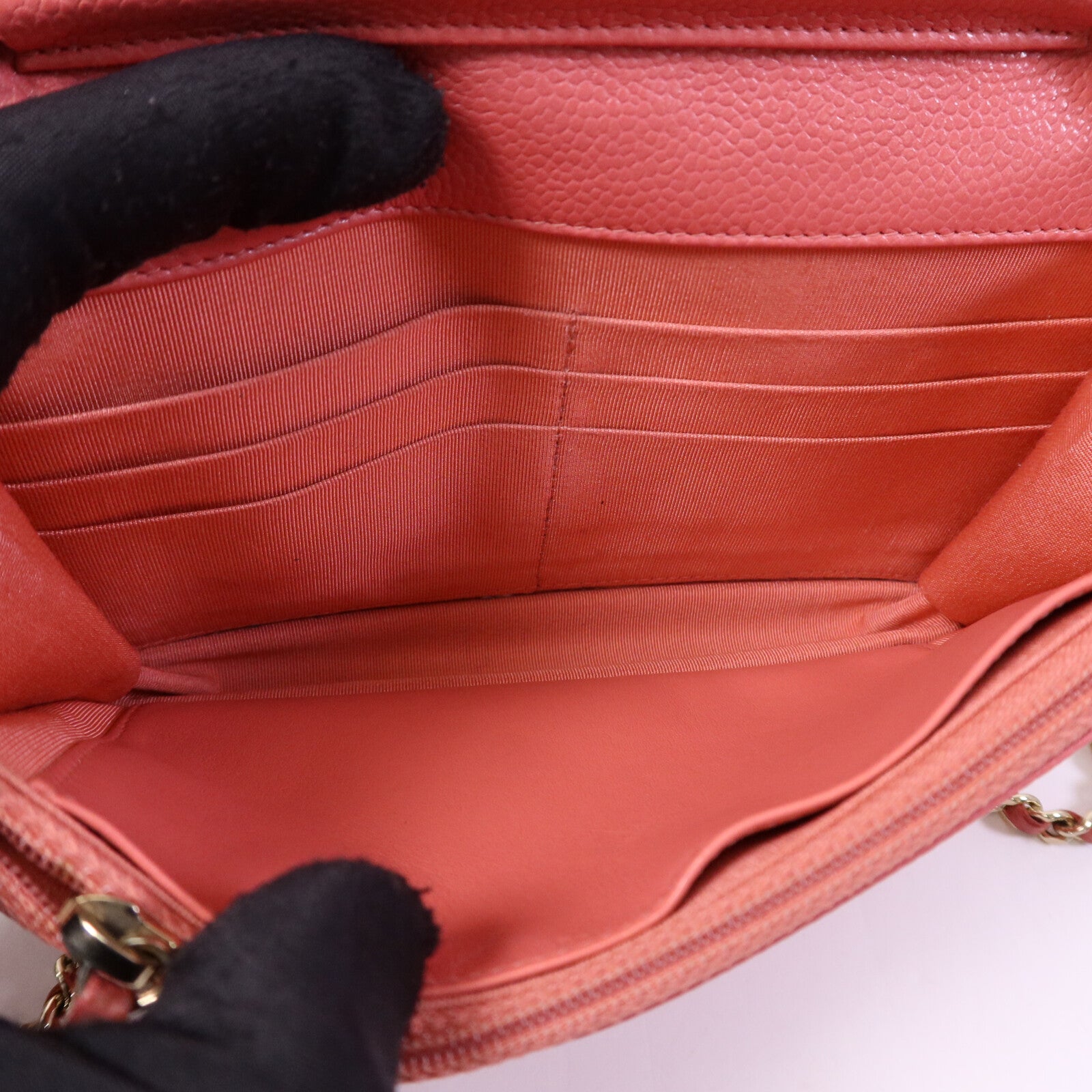CHANEL 牛皮皮革WOC Wallet On Chain金扣鏈帶肩背袋