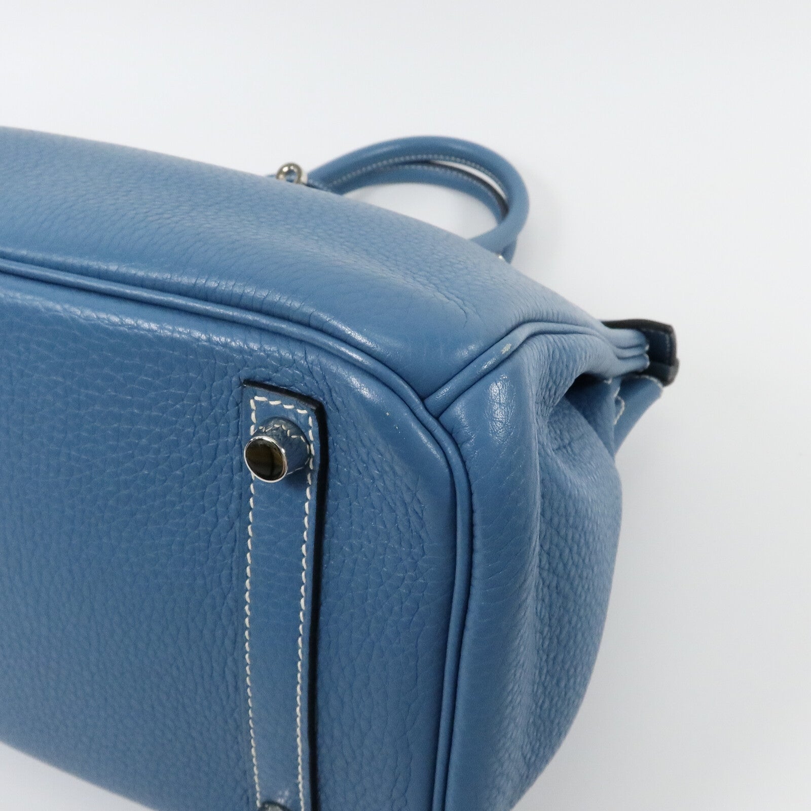 HERMES Togo皮革Birkin 30手挽袋Bleu Jean
