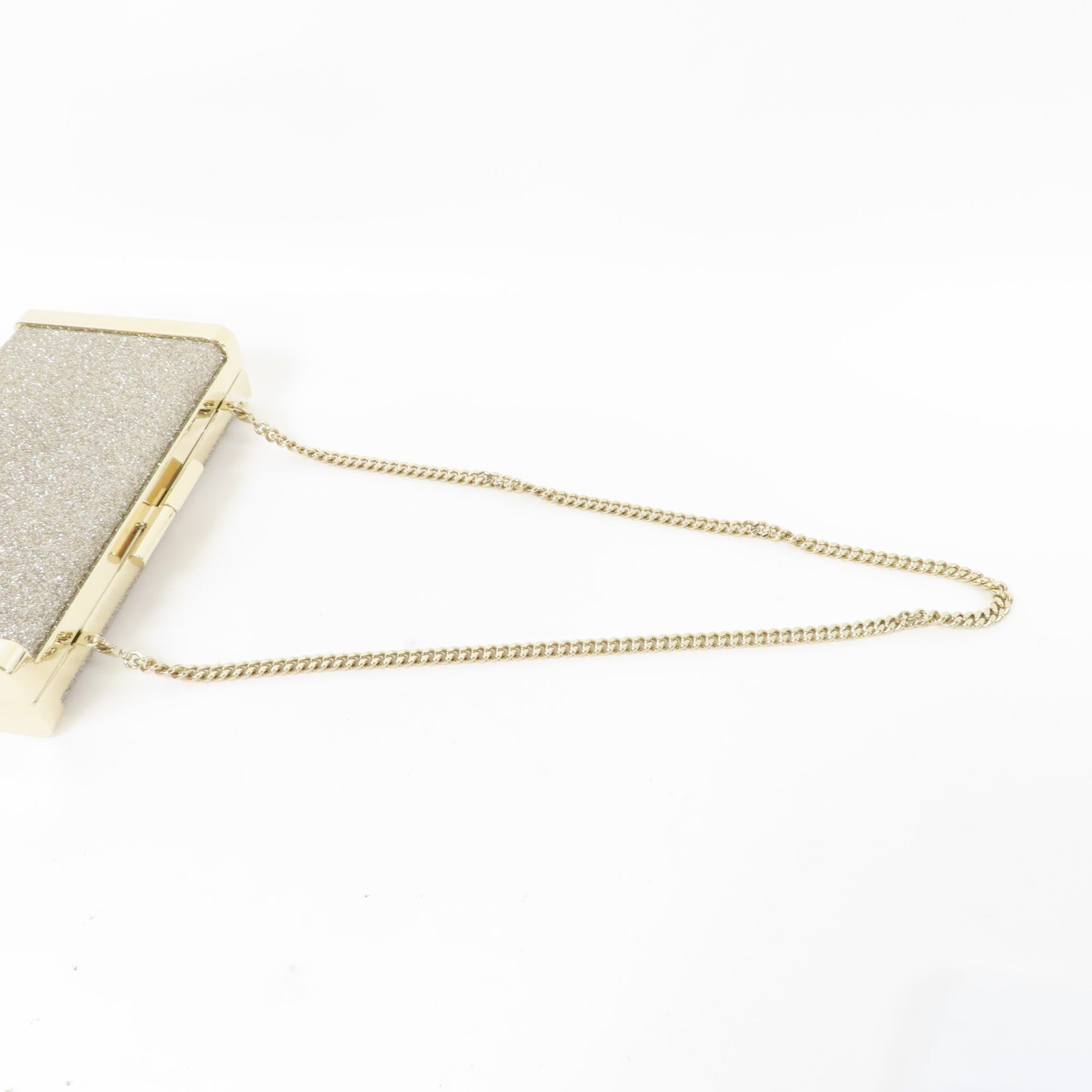 JIMMY CHOO 金屬/亮片Chain Shoulder Bag金扣鏈帶肩背袋金色