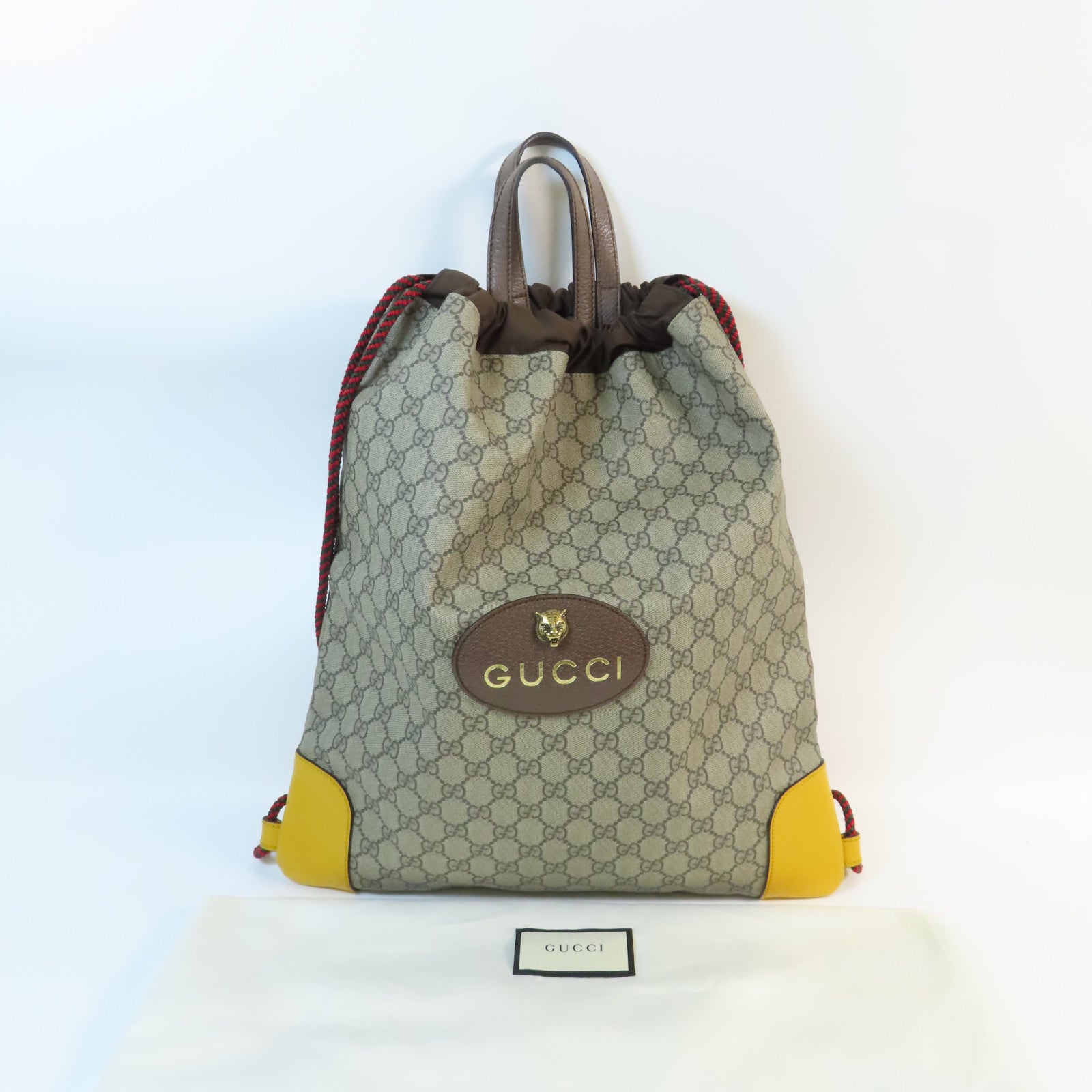 GUCCI 塗層帆布Backpack金扣背包