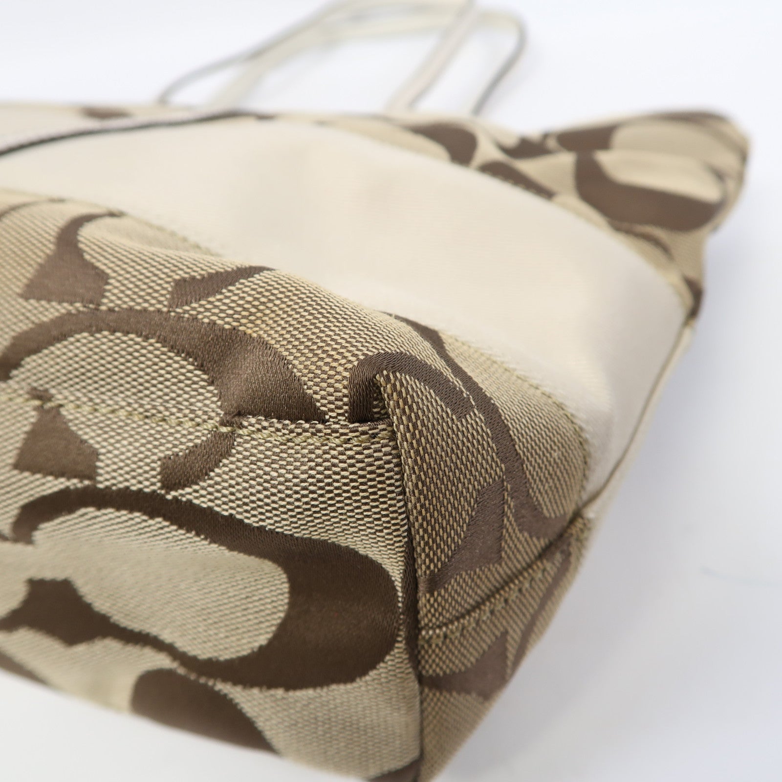 COACH 帆布Tote Bag金扣肩背袋啡色