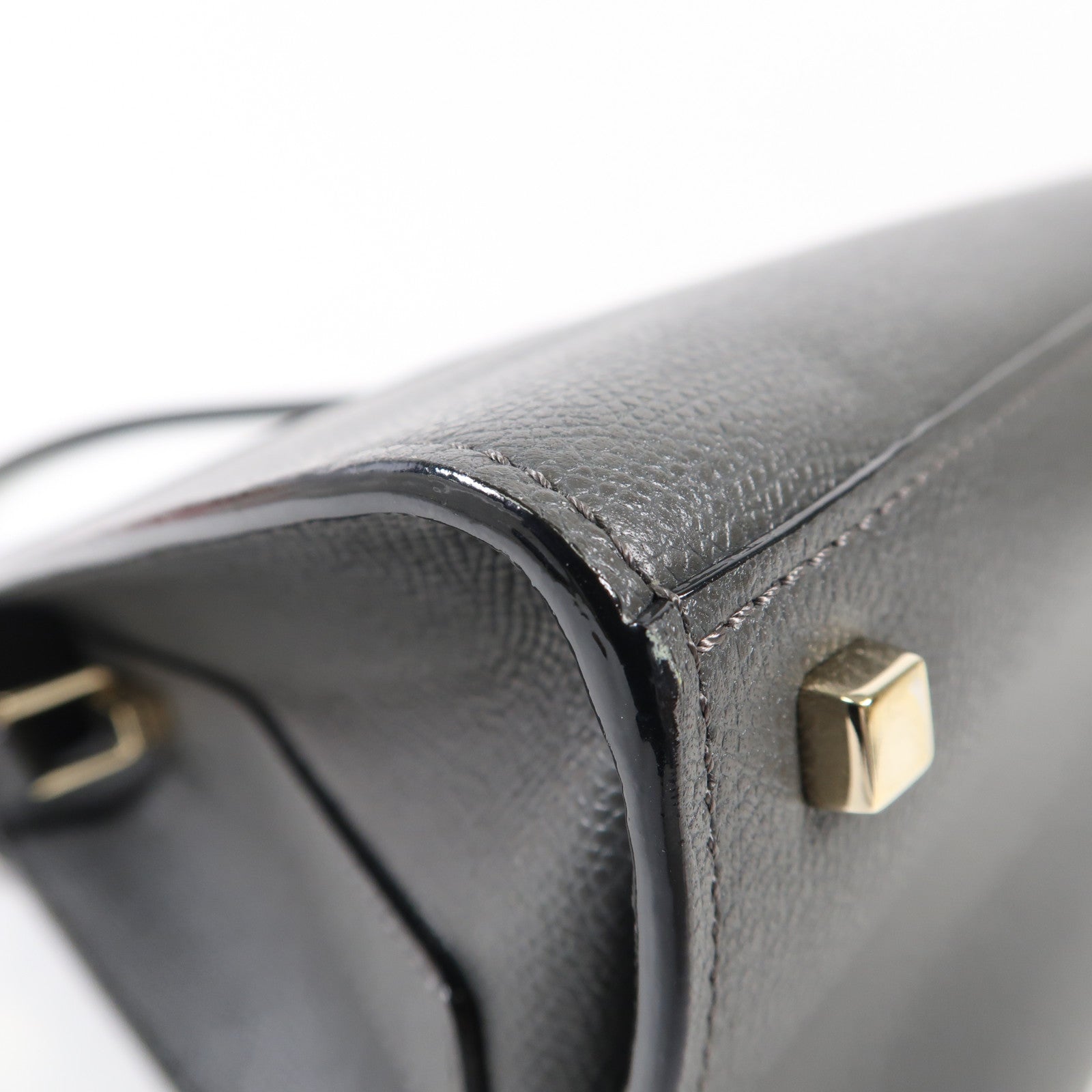 Valextra 牛皮皮革Iside Top Handle Medium Bag金扣手挽肩背兩用袋