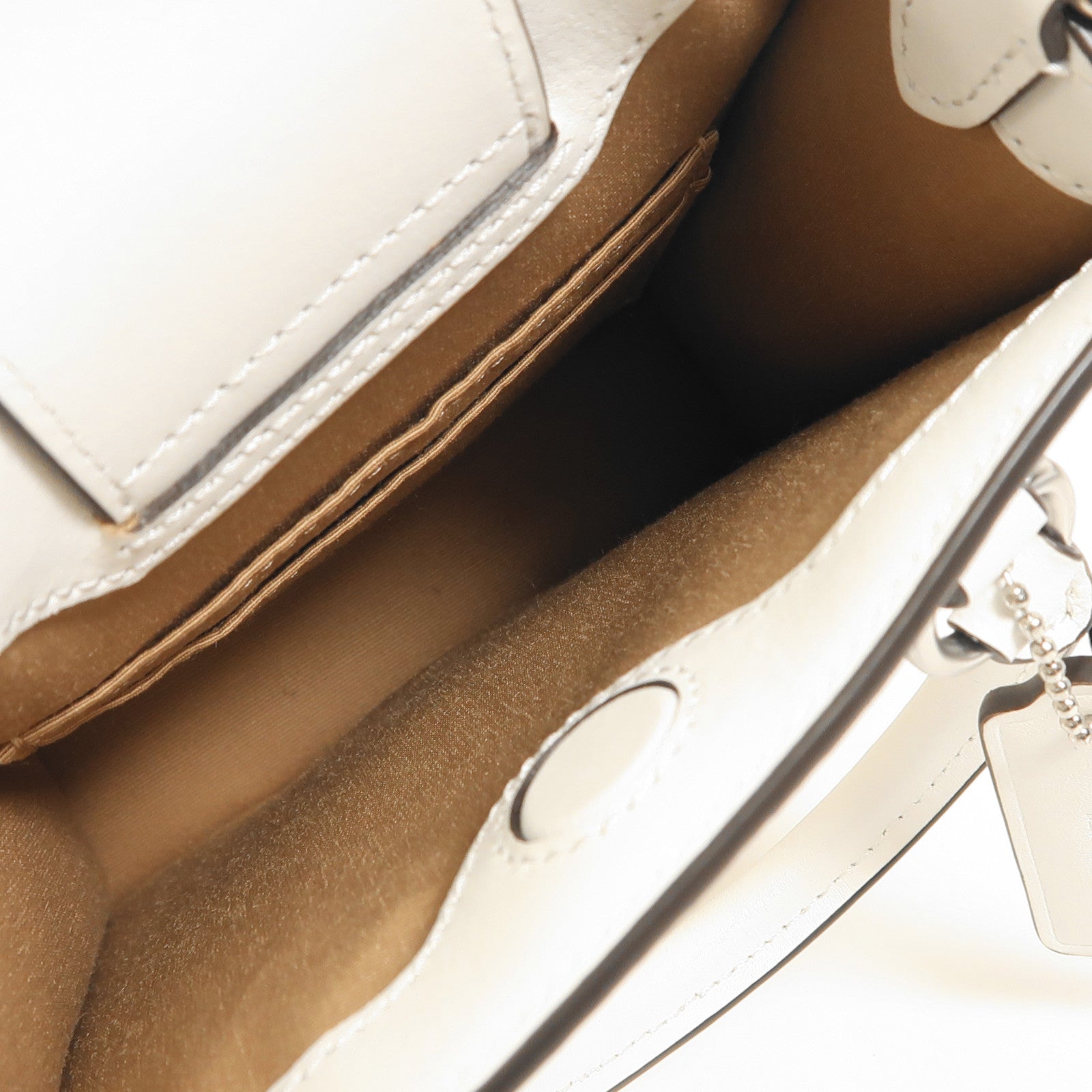 COACH 塗層帆布/牛皮皮革Shoulder Bag銀扣手挽肩背兩用袋