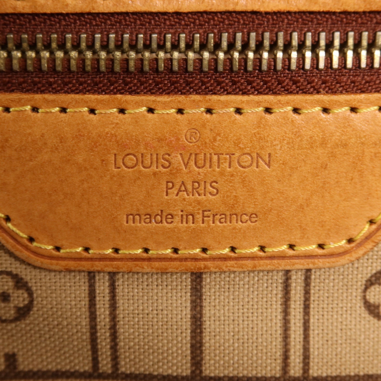 LOUIS VUITTON Monogram Neverfull MM金扣手挽袋