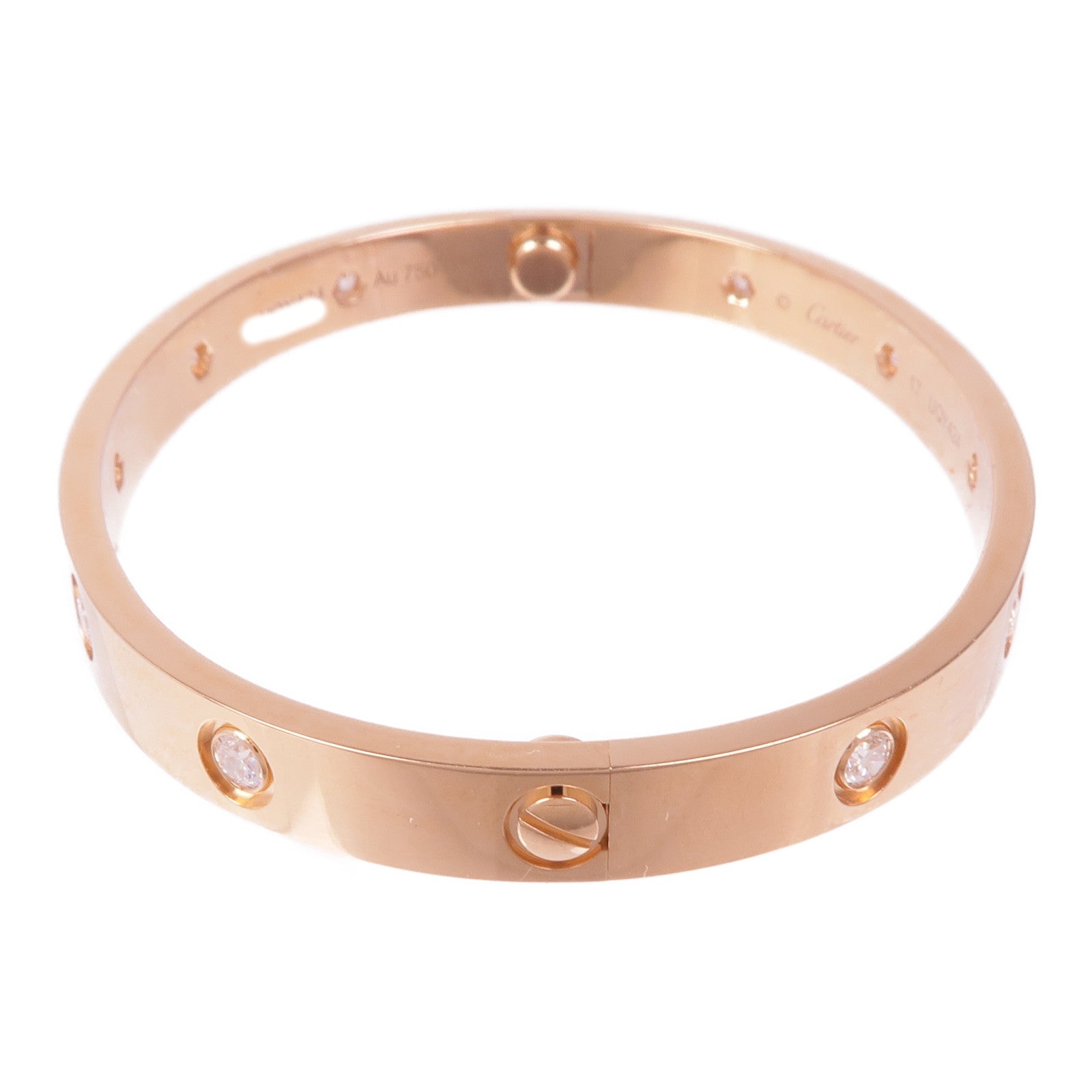 CARTIER 18K玫瑰金10 Diamond Love Bracelet手鐲Cartier#17