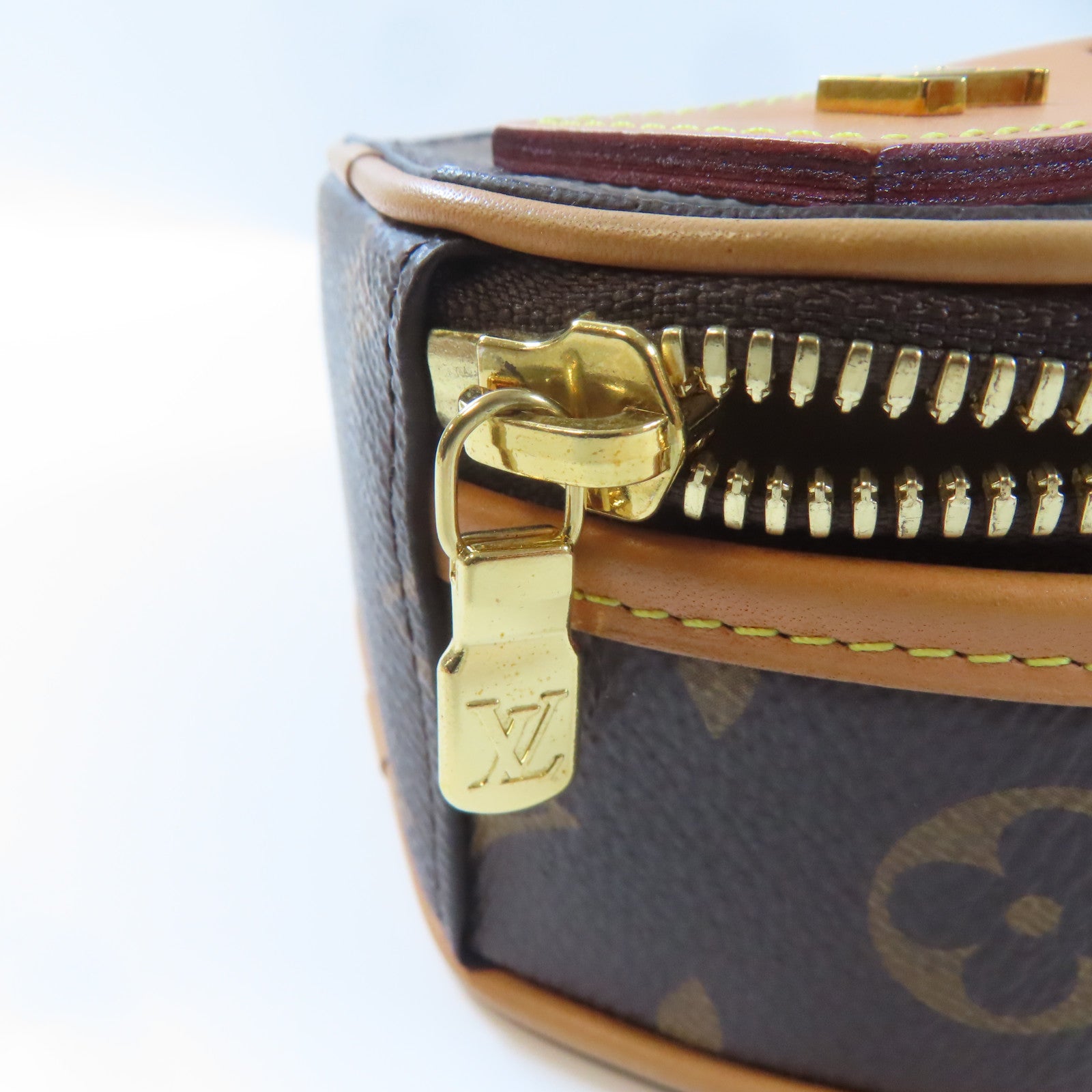 LOUIS VUITTON Monogram Mini Boite Chapeau金扣手挽肩背兩用袋棕色