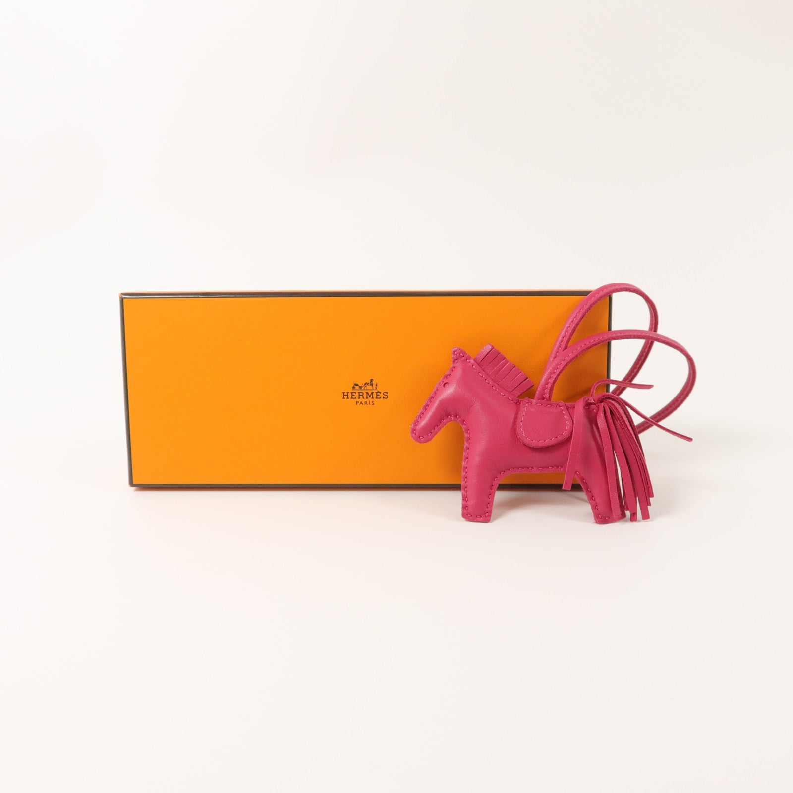 HERMES 【激減優惠】Milo皮革Rodeo PM掛飾Rose Mexico