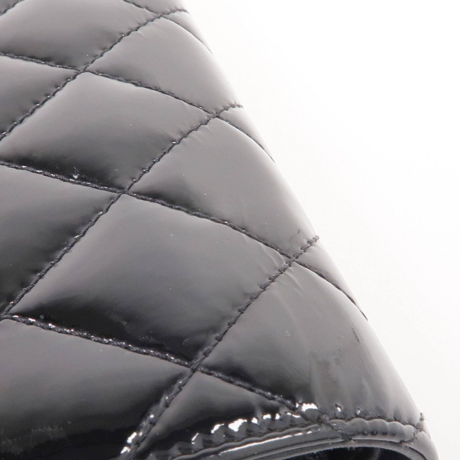 CHANEL 漆皮皮革Wallet銀扣錢包