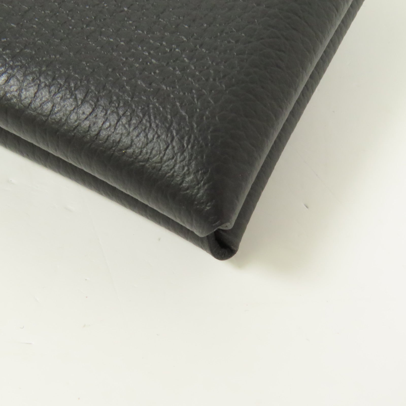 HERMES Evercolor皮革Calvi Verso銀扣卡片套Ardoise