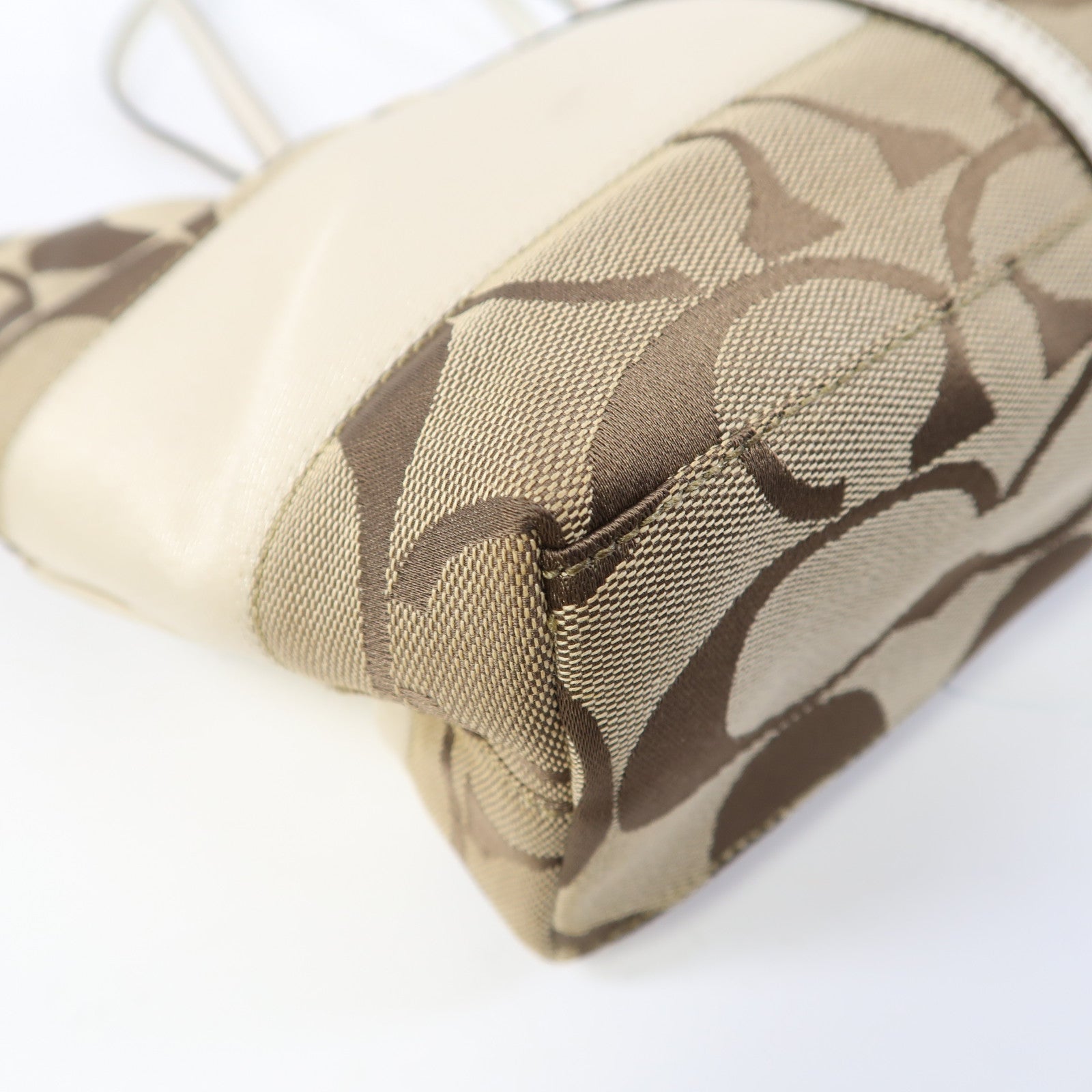 COACH 帆布Tote Bag金扣肩背袋啡色