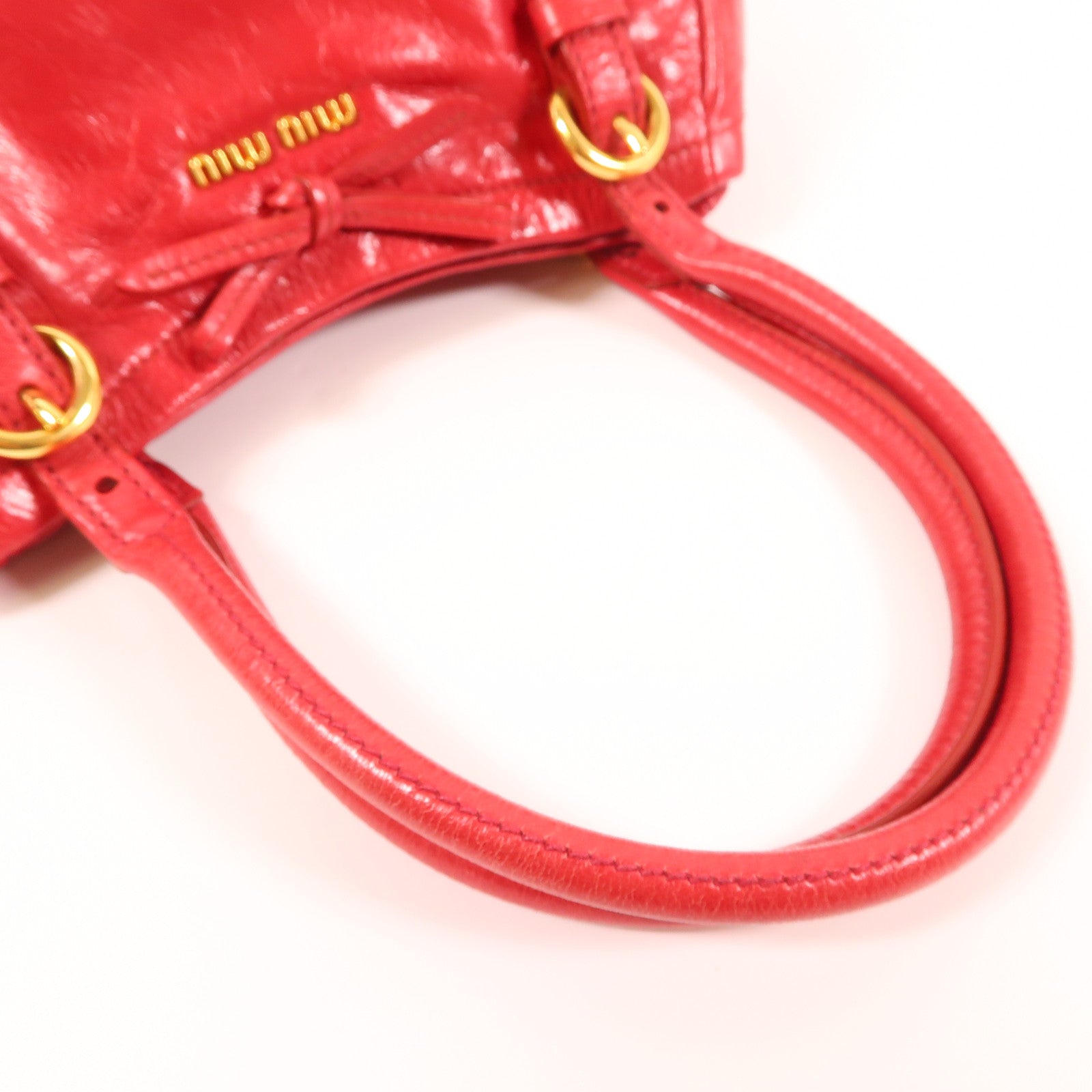Miu Miu 牛皮皮革2 Way Shoulder金扣手挽肩背兩用袋