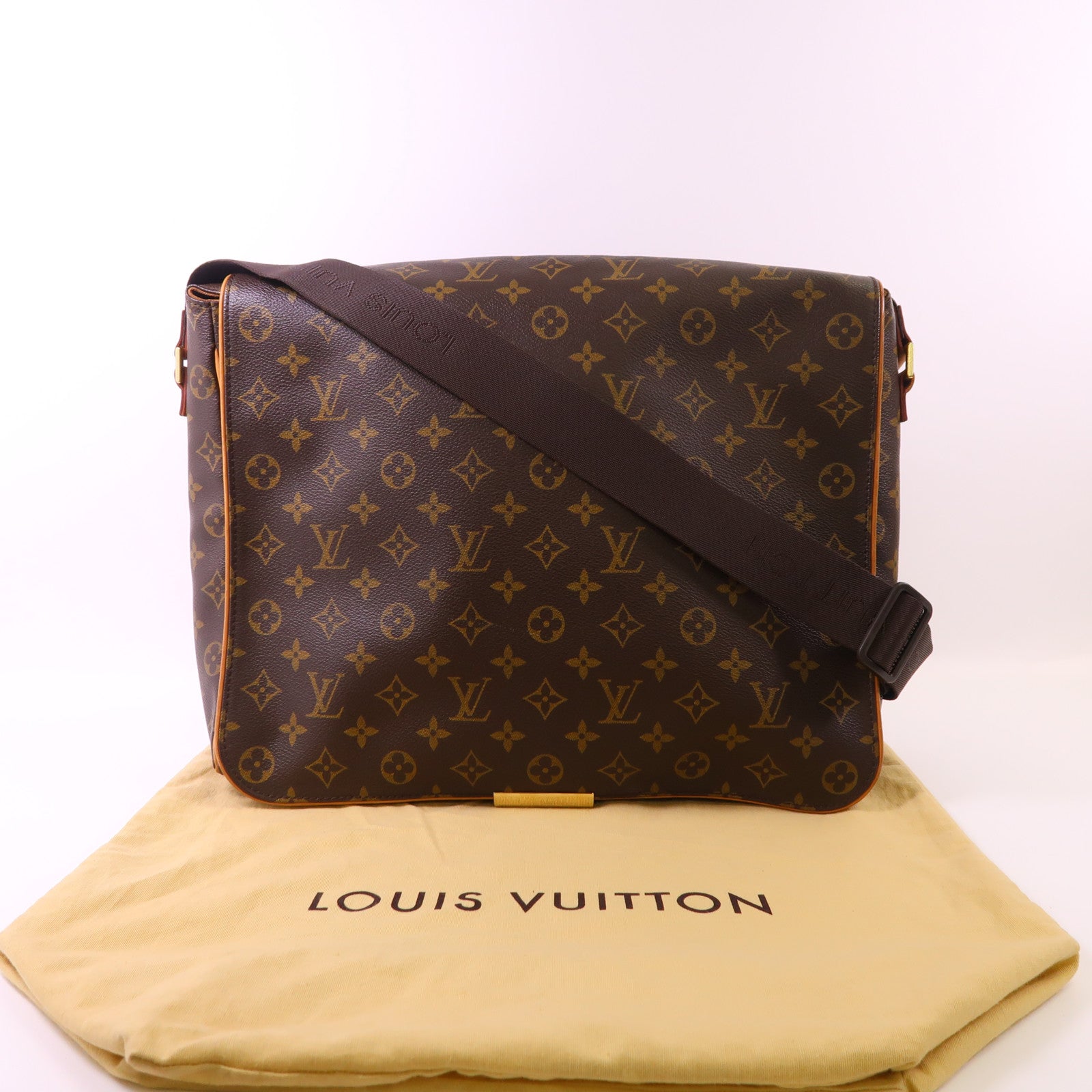 LOUIS VUITTON Monogram Abbesses金扣肩背袋棕色
