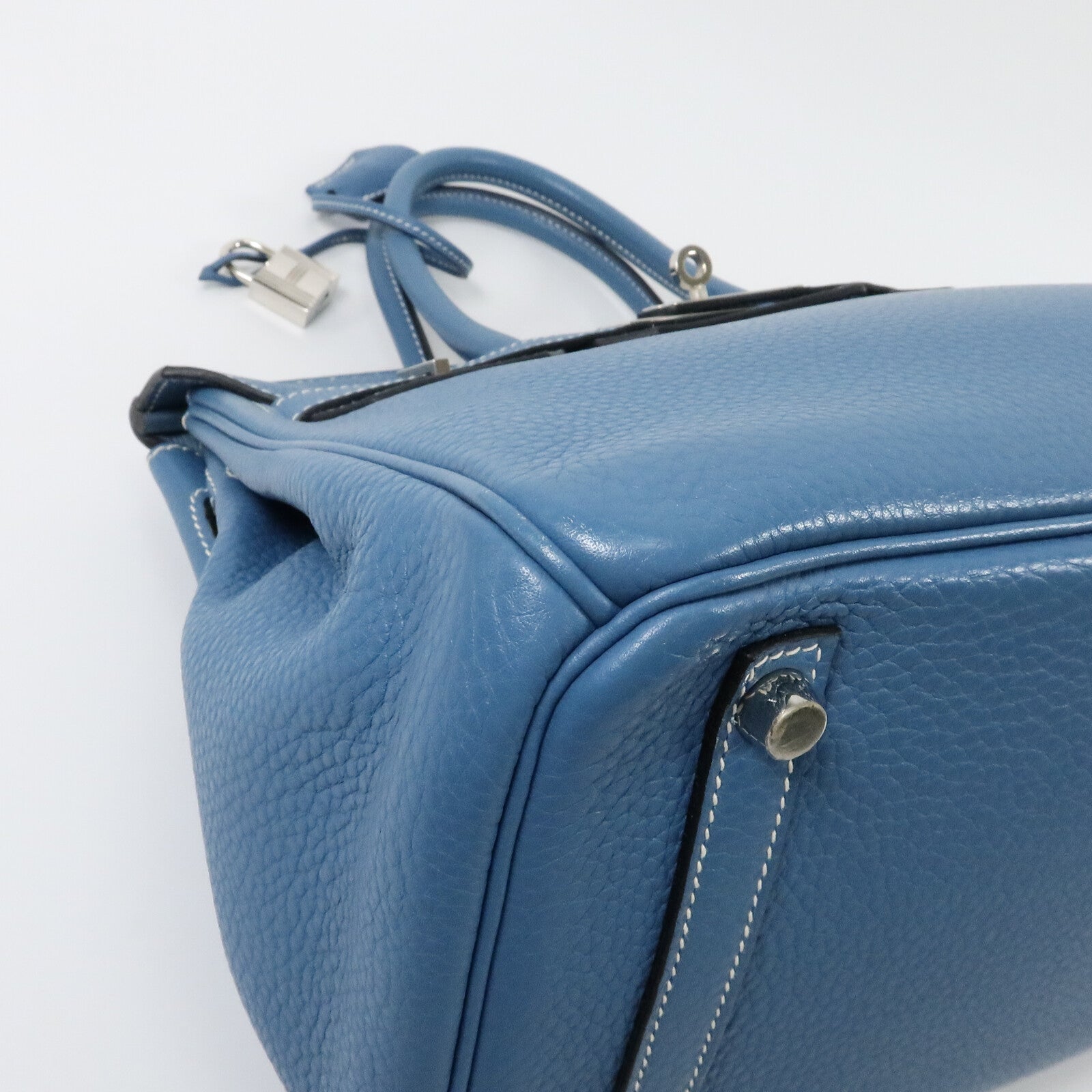 HERMES Togo皮革Birkin 30手挽袋Bleu Jean